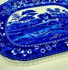 Copeland Spode Tower Blue and White Transferware Platter, Circa 1905 19 Inches
