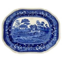 Copeland Spode Tower Blue Transferware Platter, 17 Inch, Dated March 1905