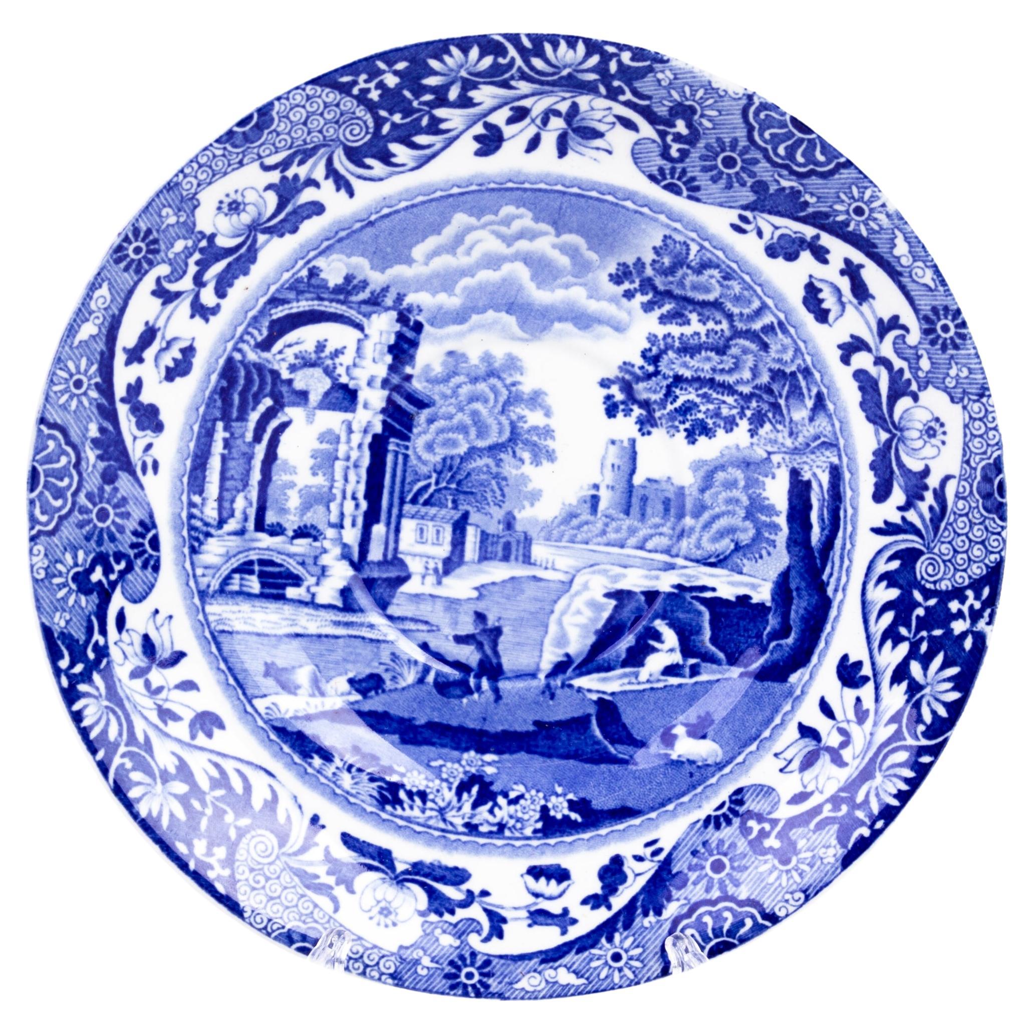 Copeland Spode's Blue Italian Fine Porcelain Plate  For Sale