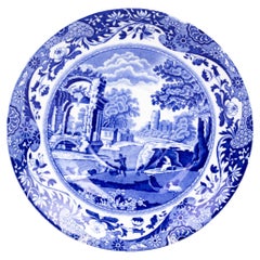 Antique Copeland Spode's Blue Italian Fine Porcelain Plate 