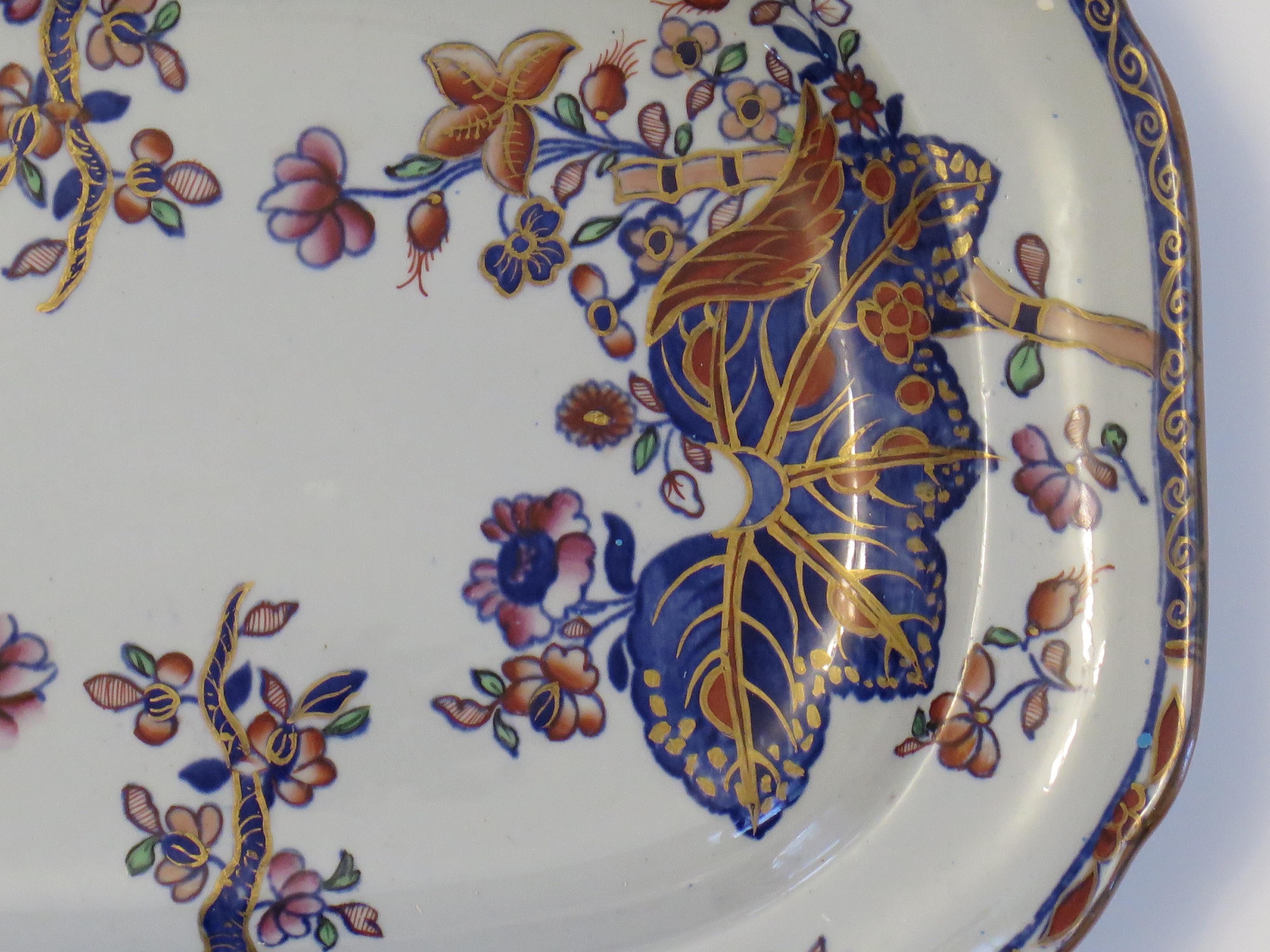 Ironstone Copeland Stone China Dish or Platter in Tobacco Leaf Pattern No 2061, Mid 19th C