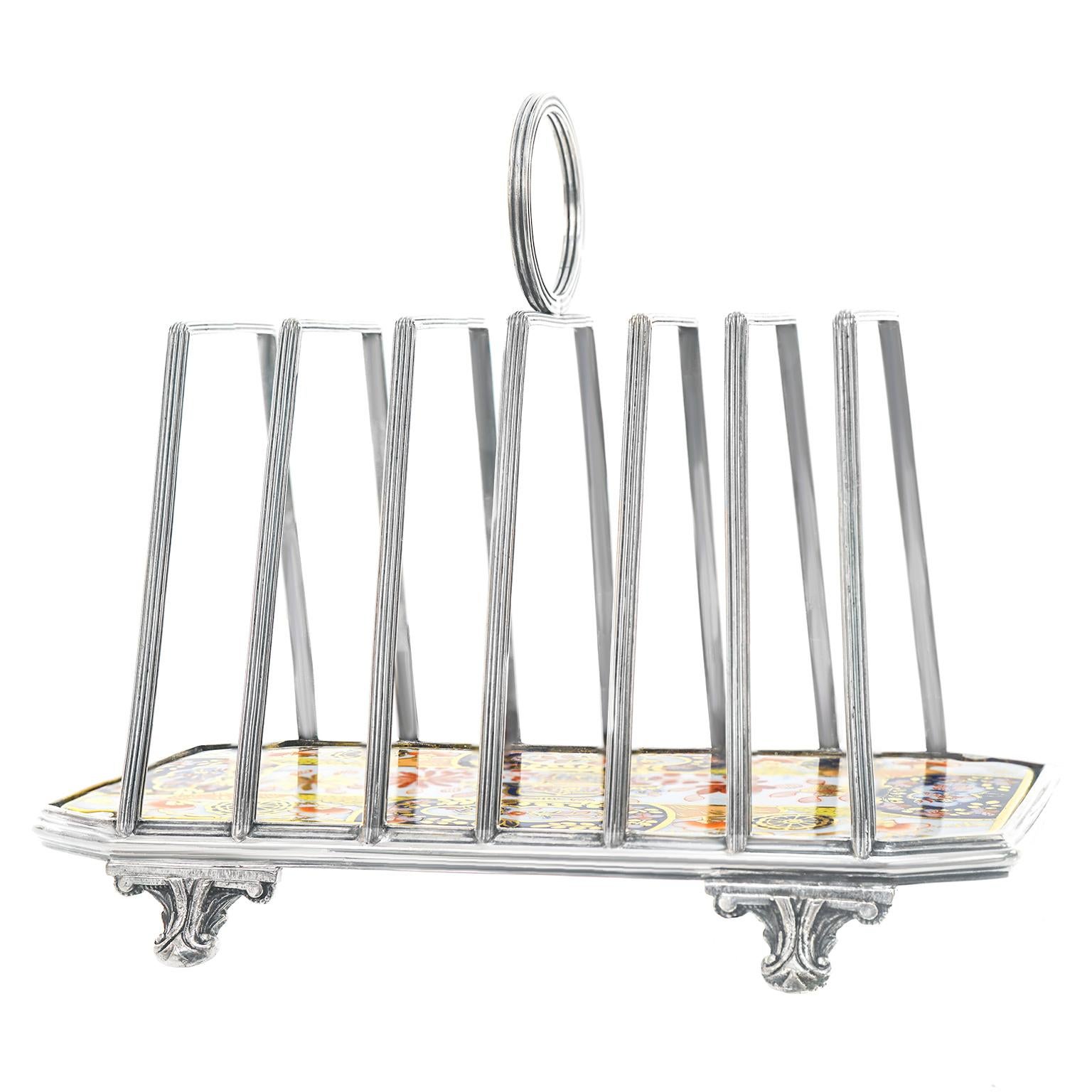 Mid-19th Century Copeland Toast Rack Silverplate, c1860s, England For Sale