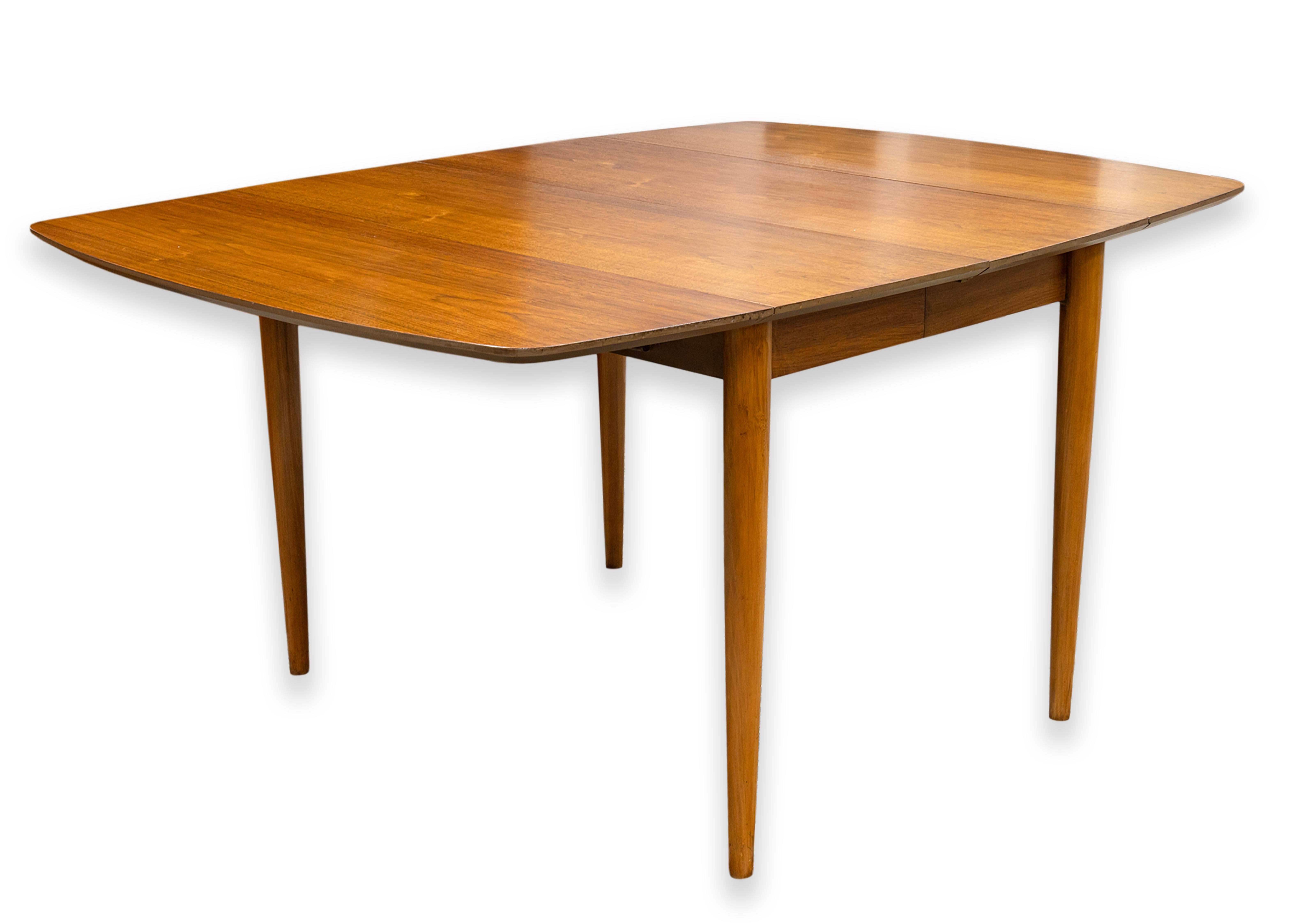 Mid-Century Modern Copenart by Morganton Mid Century Walnut Expandable Dining Table and 4 Chairs