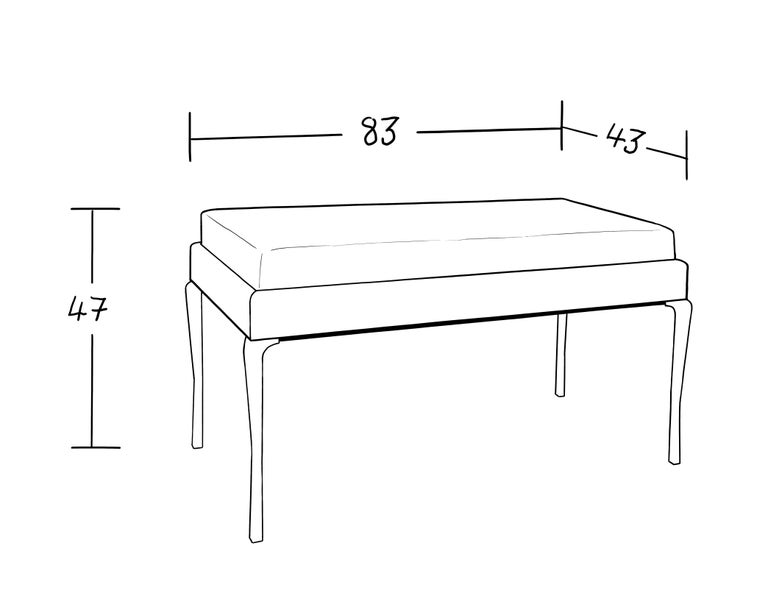 Copenhagen Bench, Macassar Wood, Woven Black Leather and Brass Legs For Sale at 1stDibs