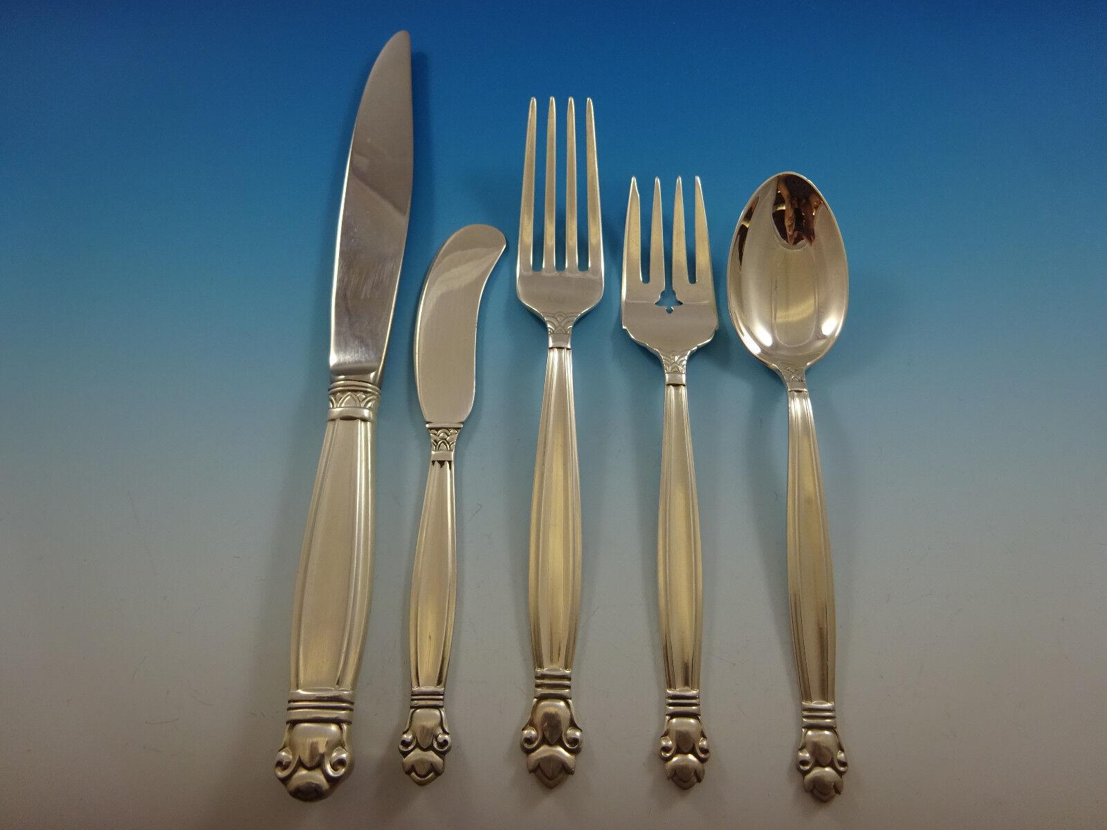 Copenhagen by Manchester Sterling Silver Flatware Service For 12 Set 65 Pieces 4