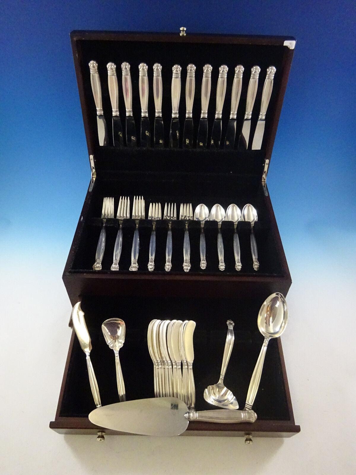 Copenhagen by Manchester Sterling Silver Flatware Service For 12 Set 65 Pieces 5