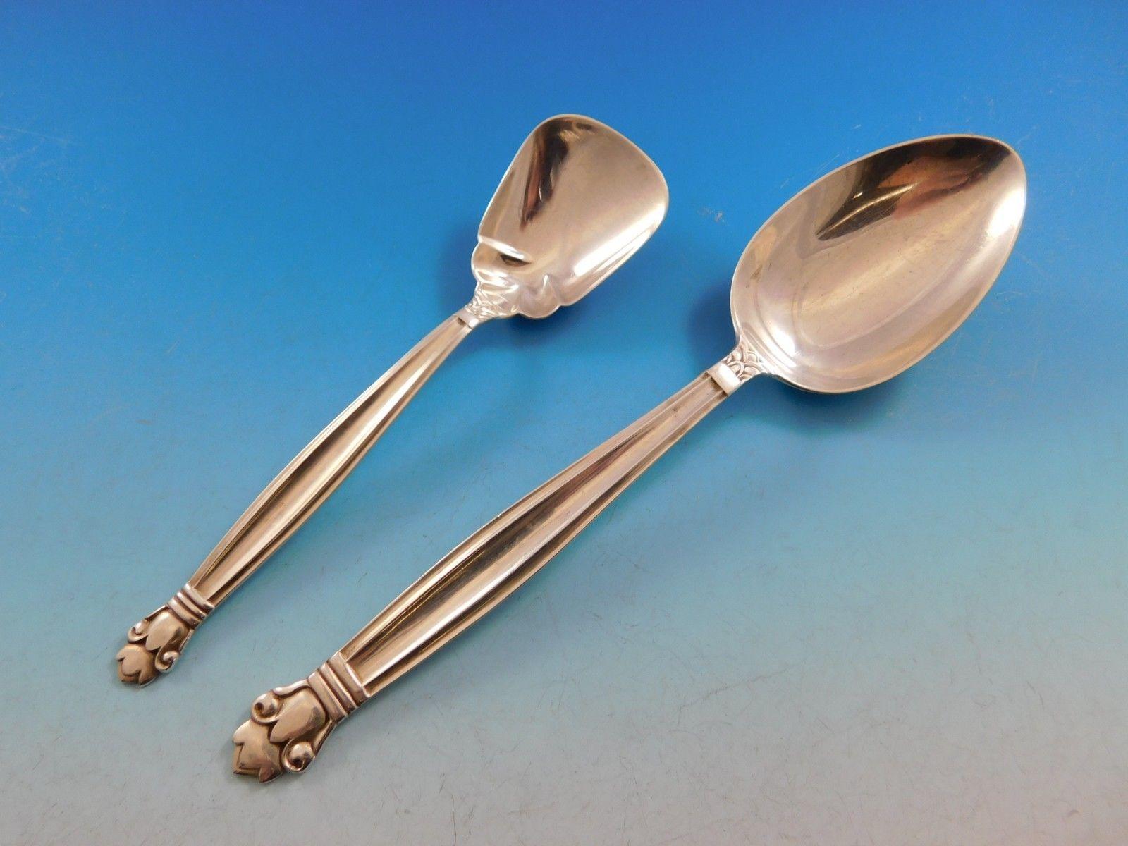 Metà XX secolo Copenhagen by Manchester Set di posate in argento sterling per 12 persone Servizio 53 pezzi in vendita