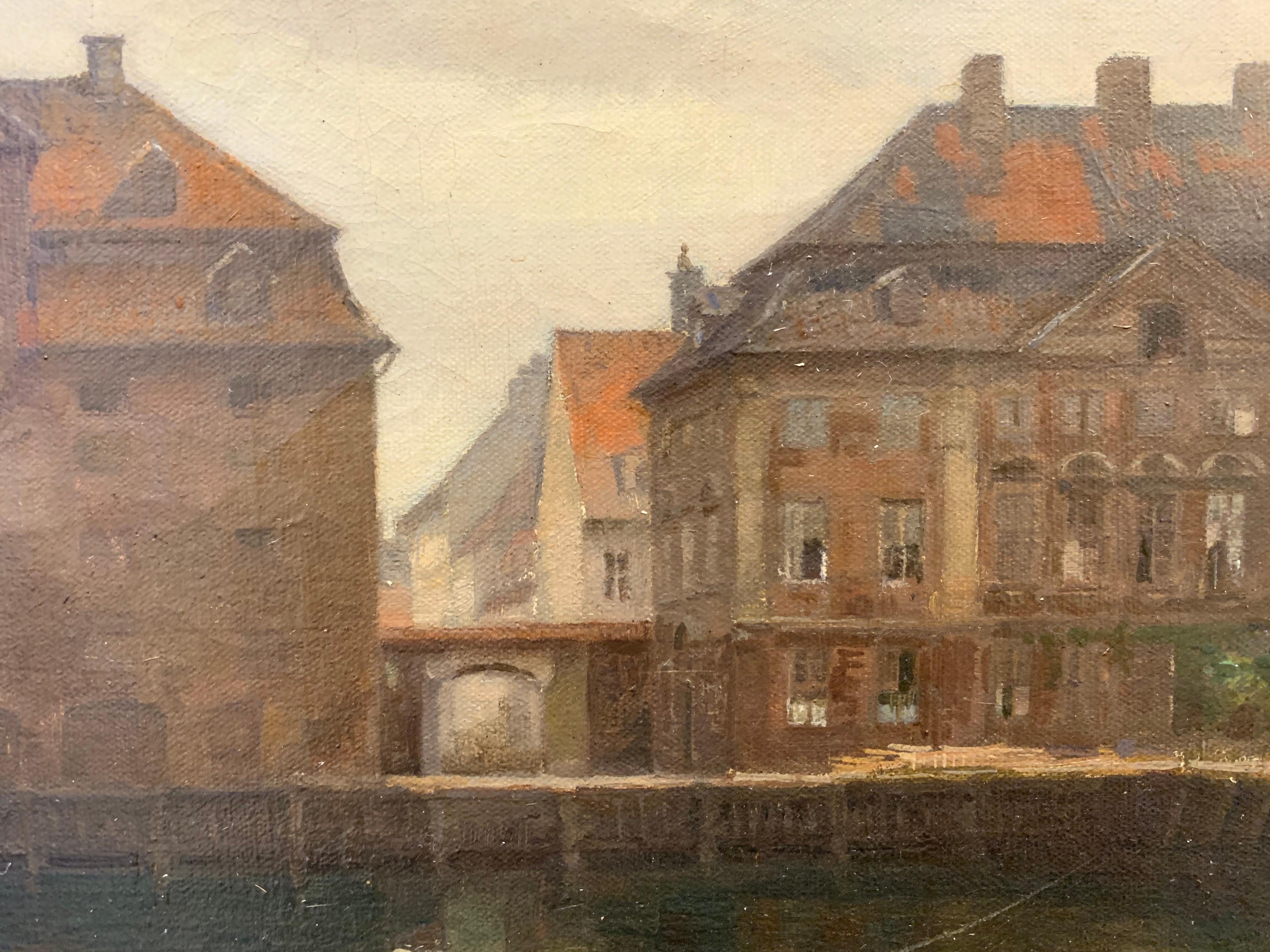 Copenhagen Harbor, Otto Olsen, Denmark, 1913 In Fair Condition In Bronx, NY