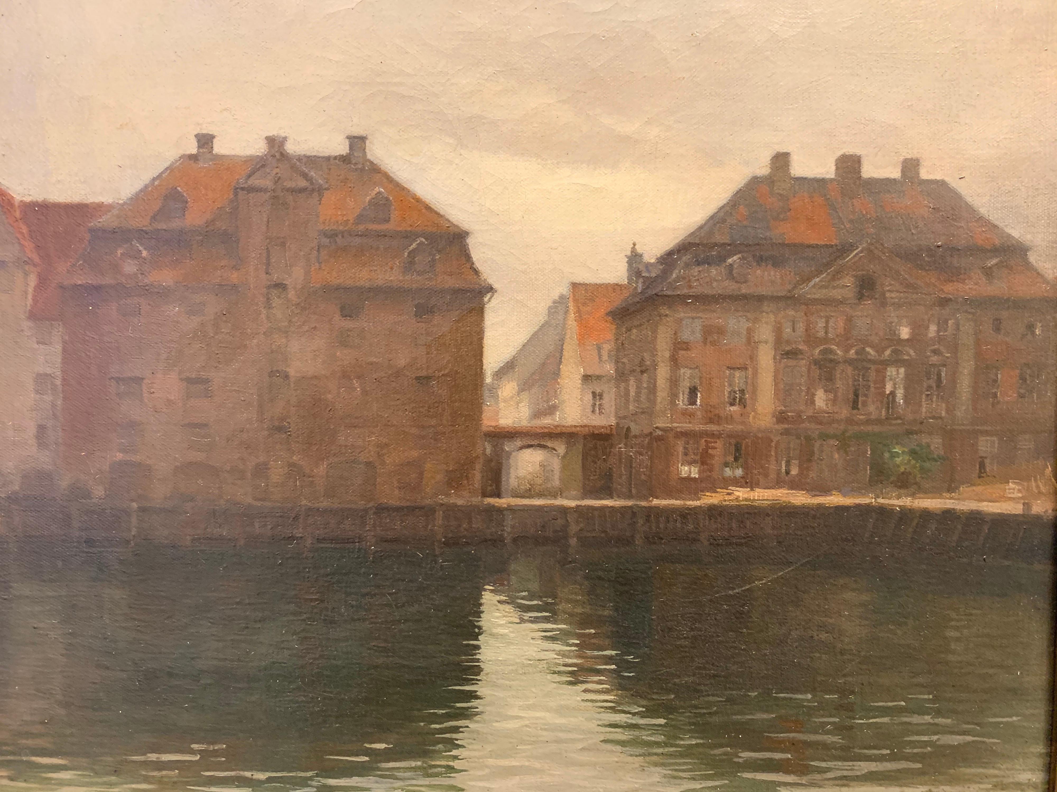 Early 20th Century Copenhagen Harbor, Otto Olsen, Denmark, 1913 For Sale