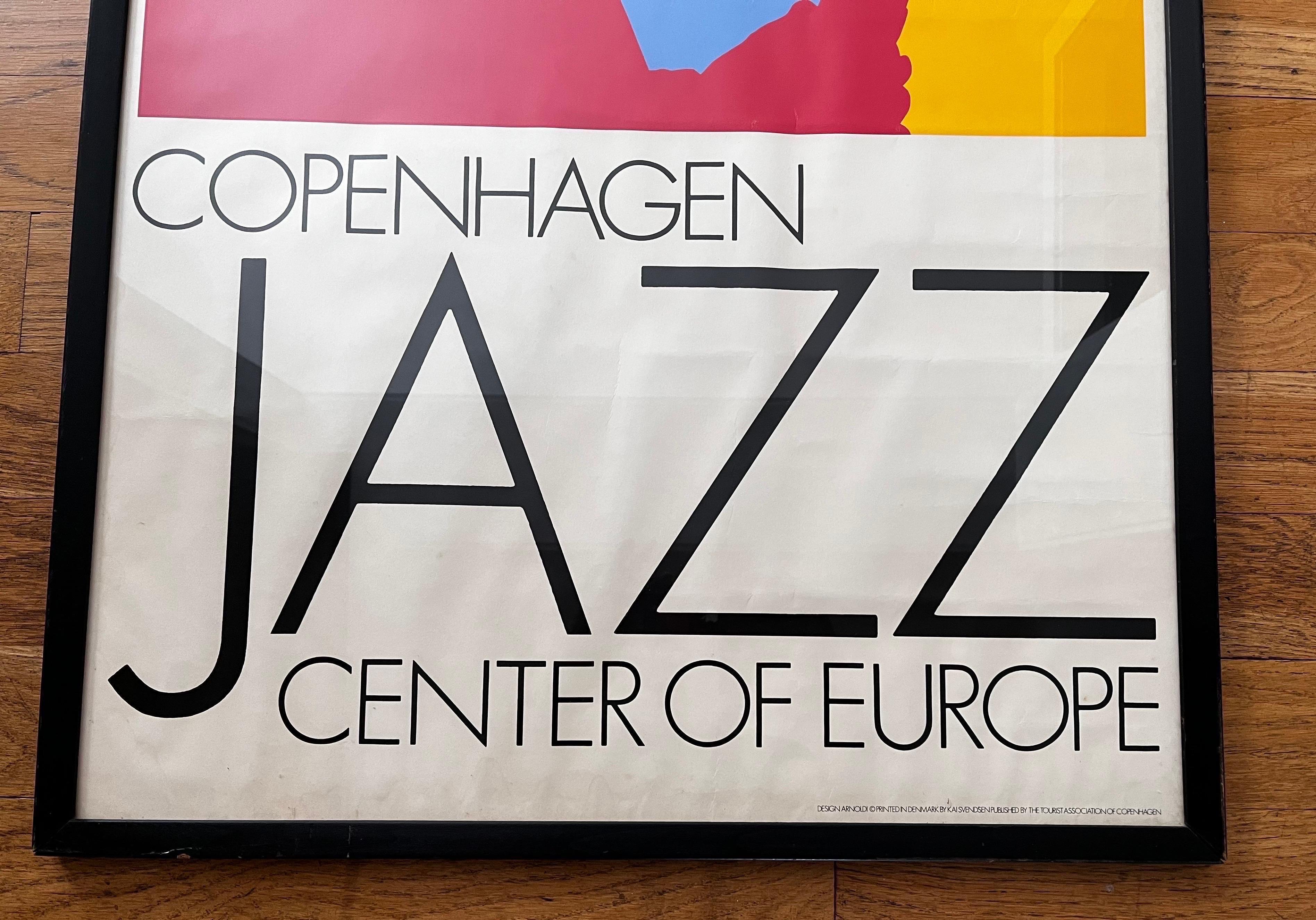 Scandinavian Modern Copenhagen Jazz Center of Europe vintage poster by Per Arnoldi, 1972  For Sale