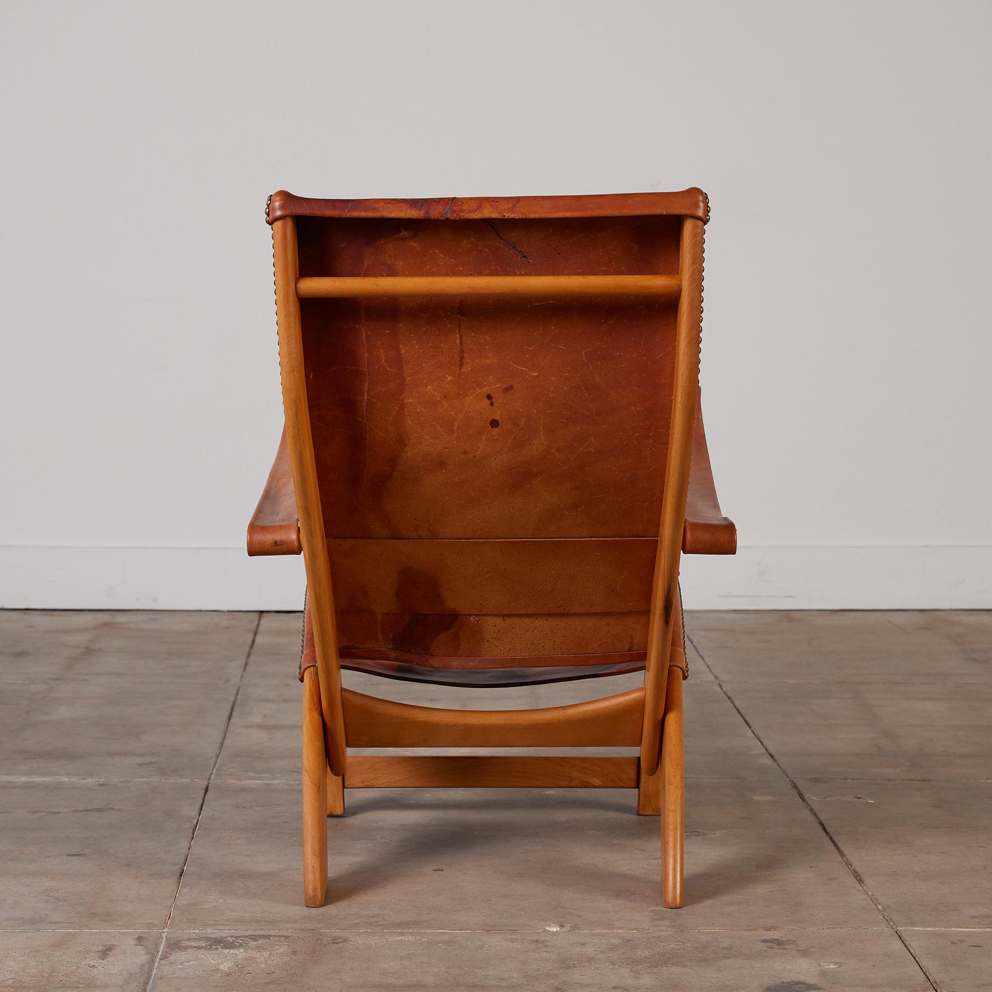Leather Copenhagen Lounge Chair by Mogens Voltelen