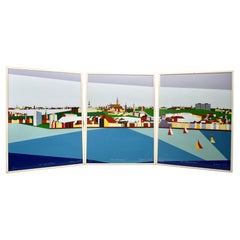 Copenhagen Triptych Serigraph by Franco Costa