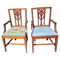 Copenhaver's Furniture Chippendale Mahogany Satinwood Inlays Ornate Armchair