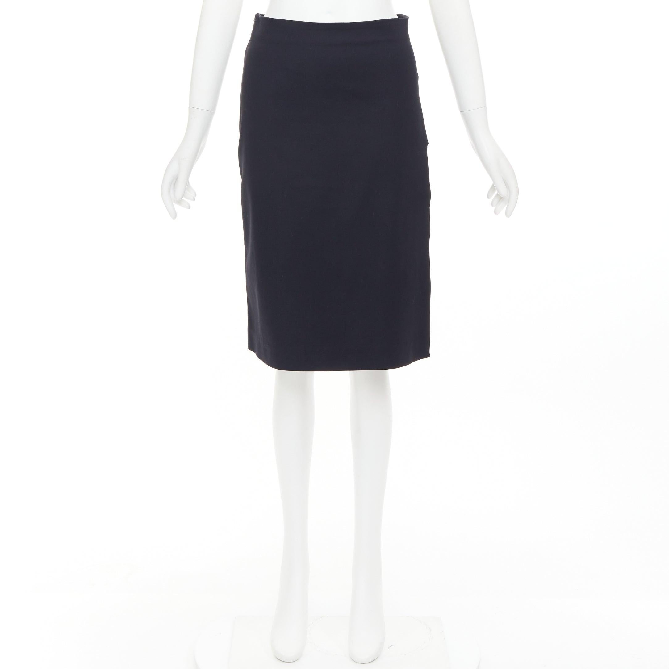 COPERNI gonna a tubino in misto cotone nero a vita alta e spacco alto IT38 XS in vendita 4