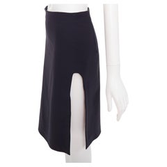 COPERNI gonna a tubino in misto cotone nero a vita alta e spacco alto IT38 XS