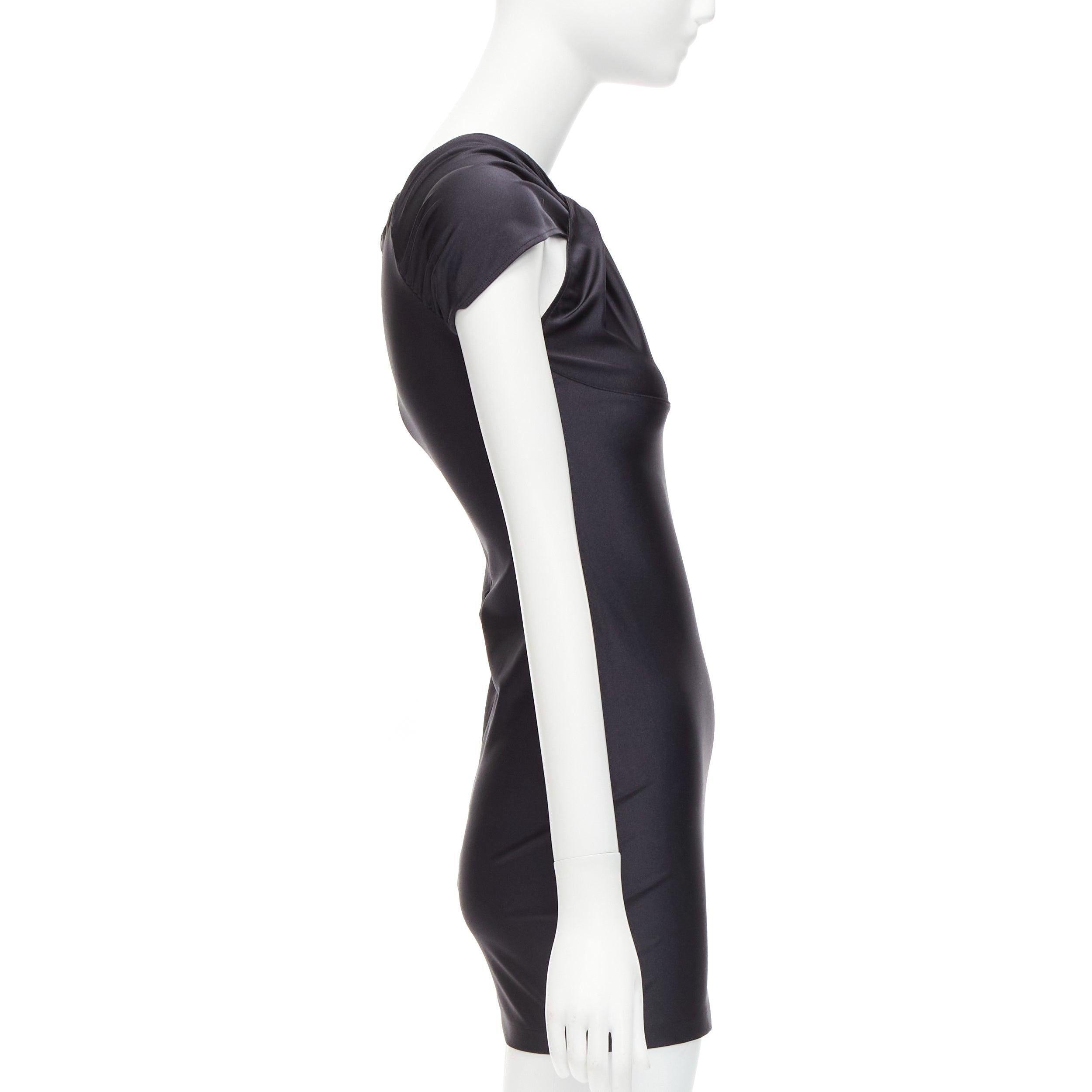 Women's COPERNI black nylon jersey cold shoulder cut out mini dress XS For Sale