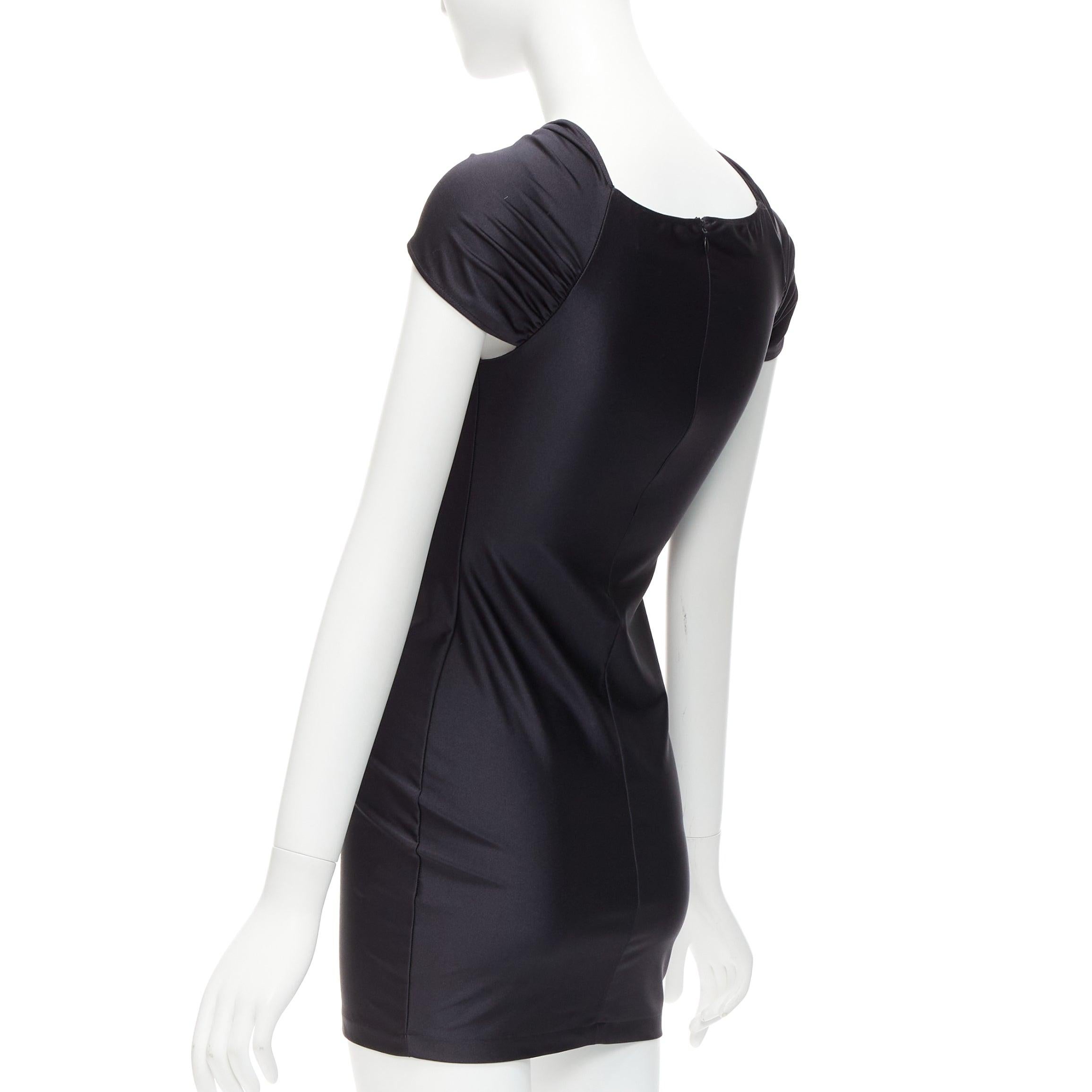 COPERNI black nylon jersey cold shoulder cut out mini dress XS 1