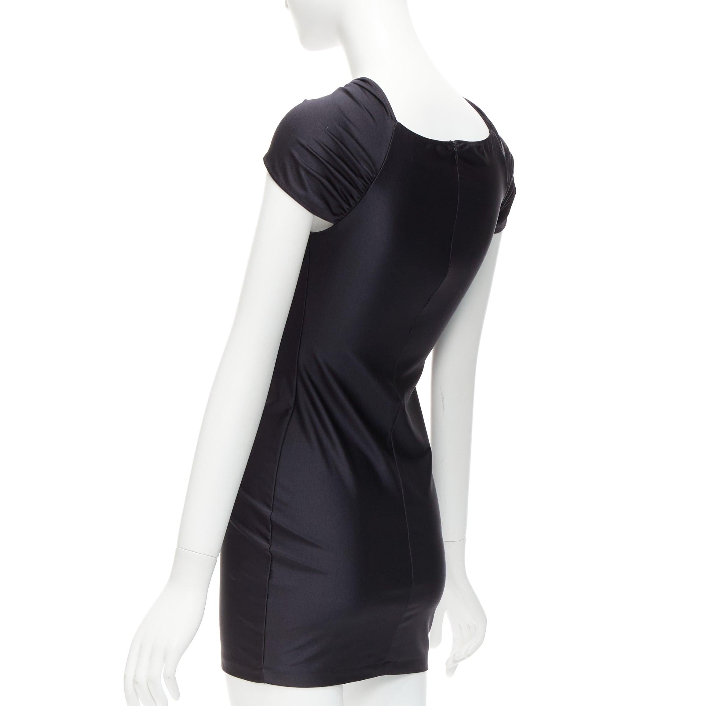 COPERNI black nylon jersey cold shoulder cut out mini dress XS For Sale 2