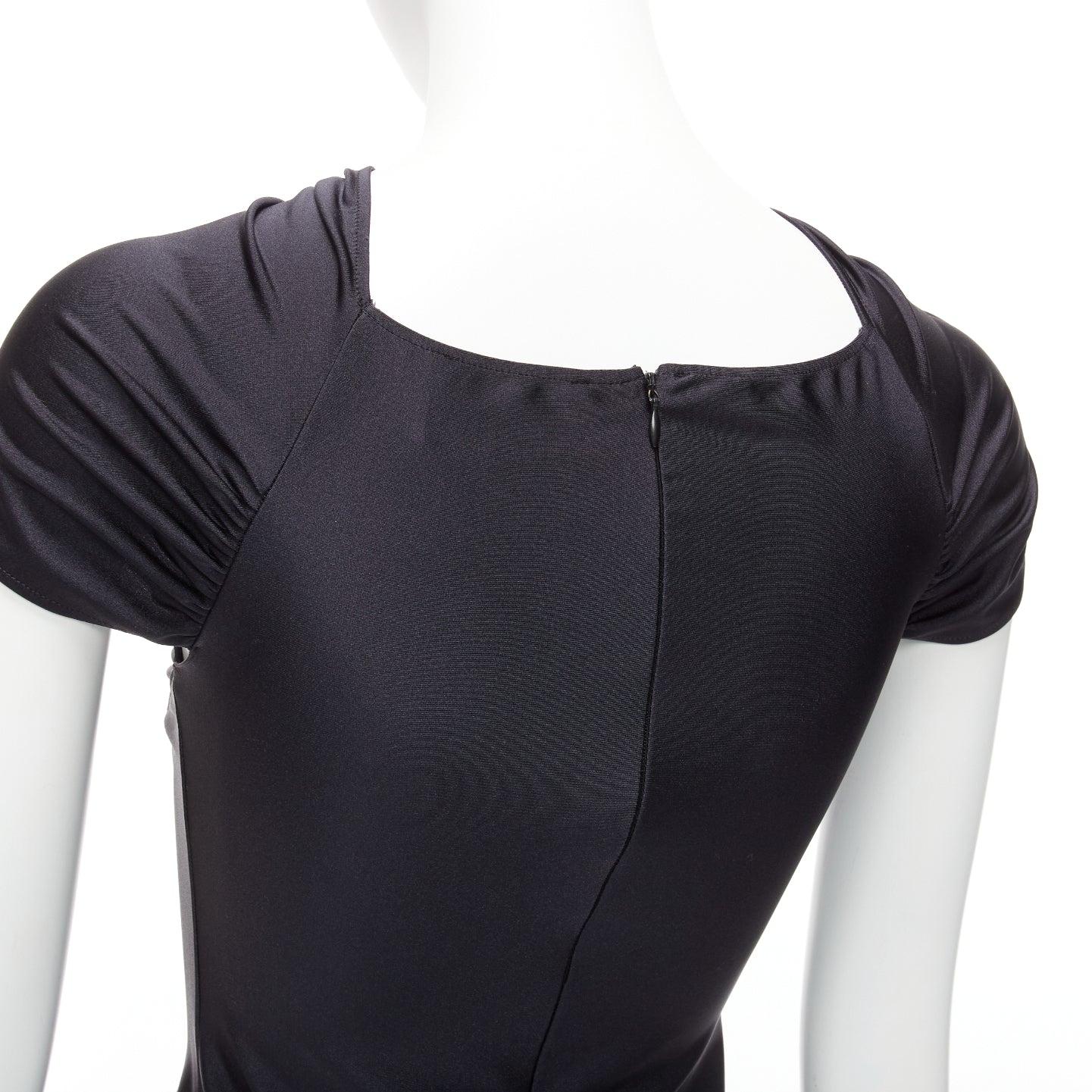 COPERNI black nylon jersey cold shoulder cut out mini dress XS 2