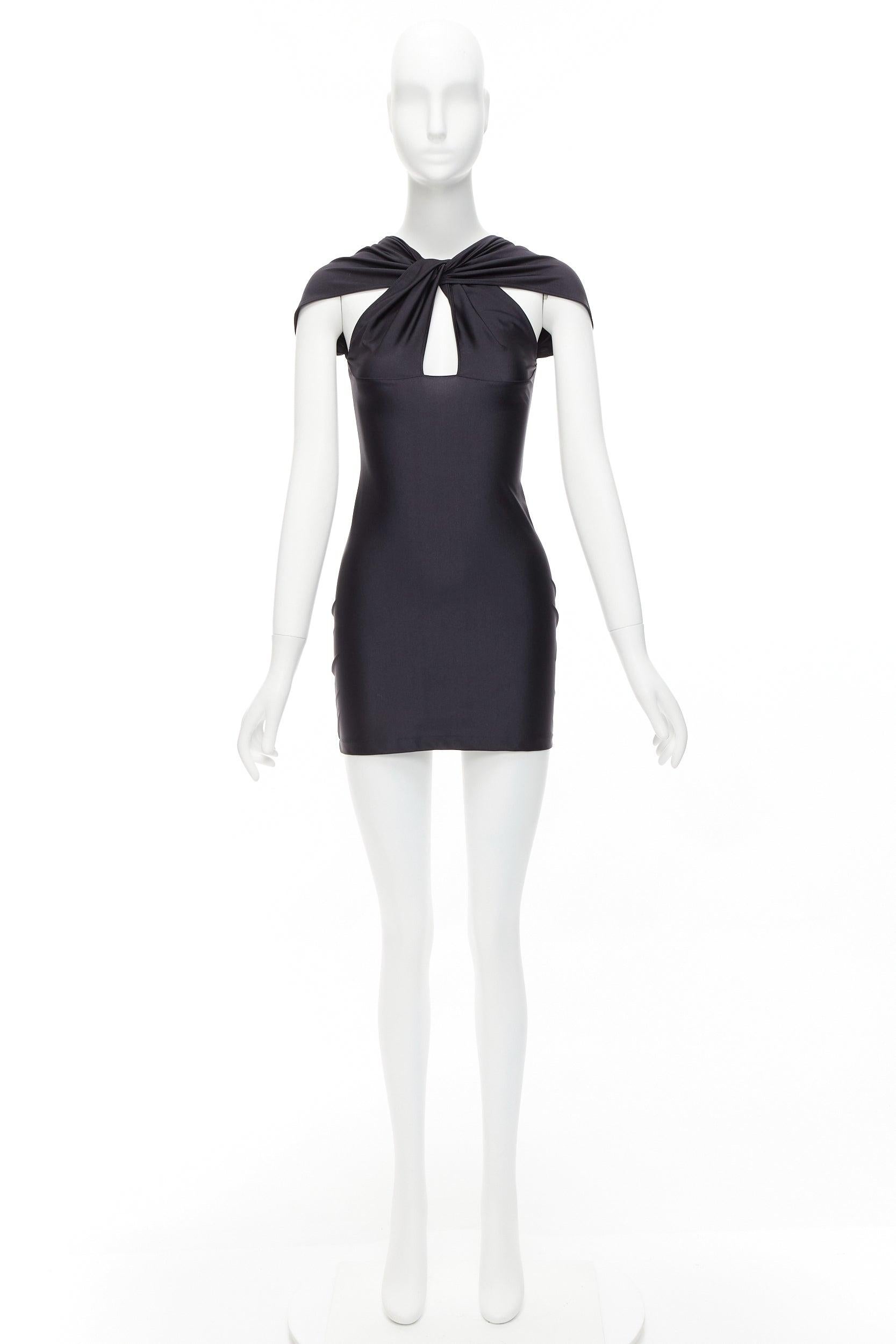 COPERNI black nylon jersey cold shoulder cut out mini dress XS For Sale 5