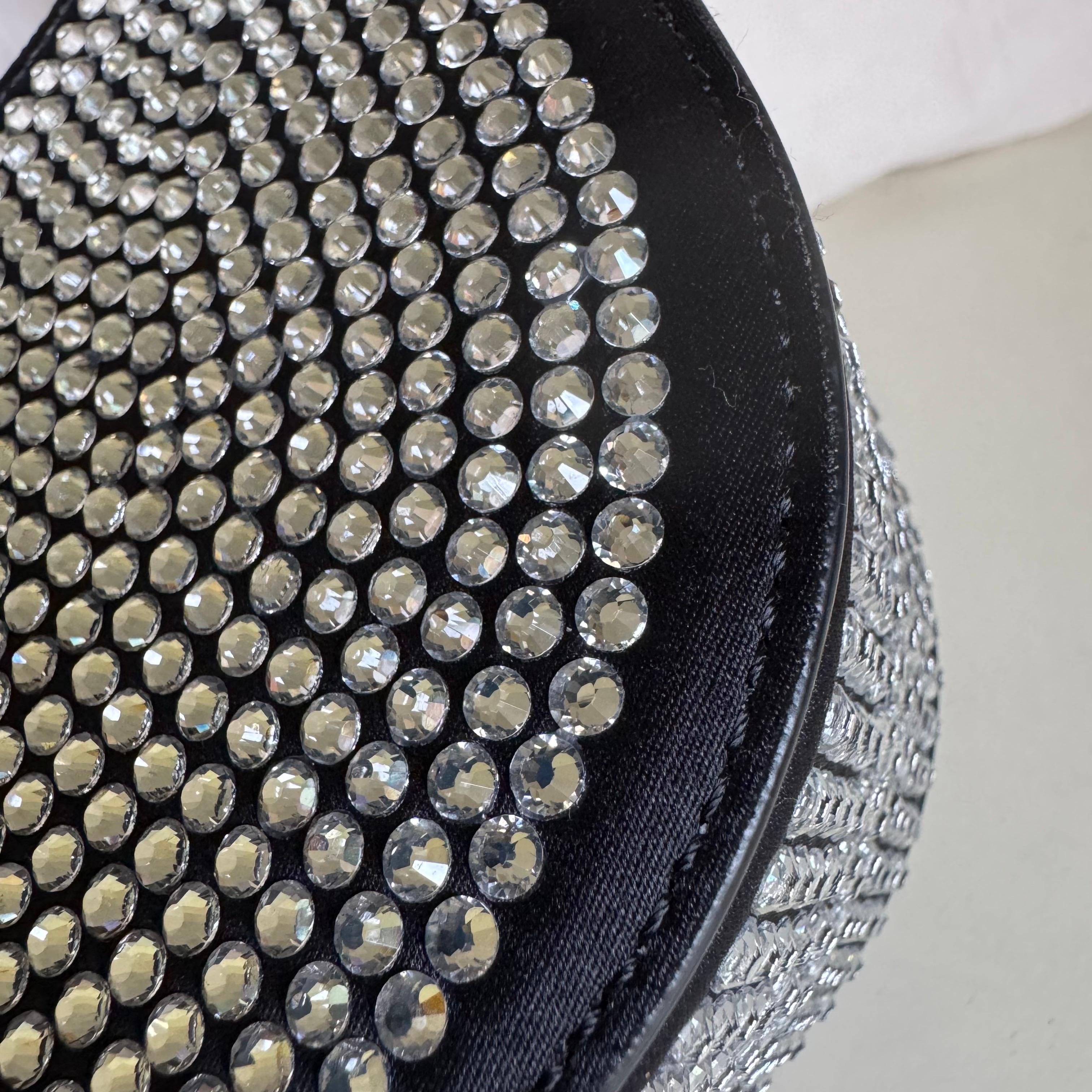 Borsa Coperni Mini Swipe impreziosita da cristalli, nera in vendita 6