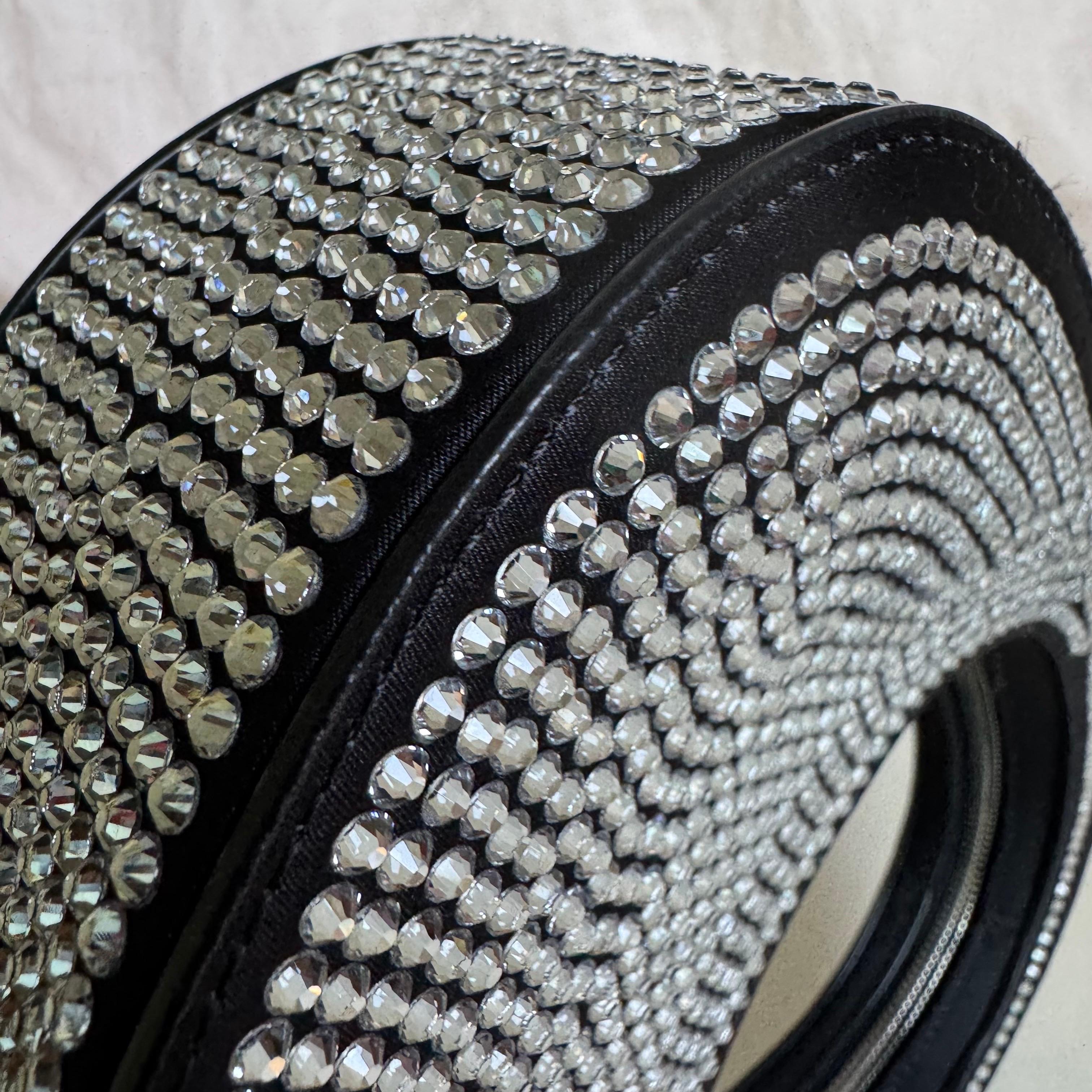 Borsa Coperni Mini Swipe impreziosita da cristalli, nera in vendita 7