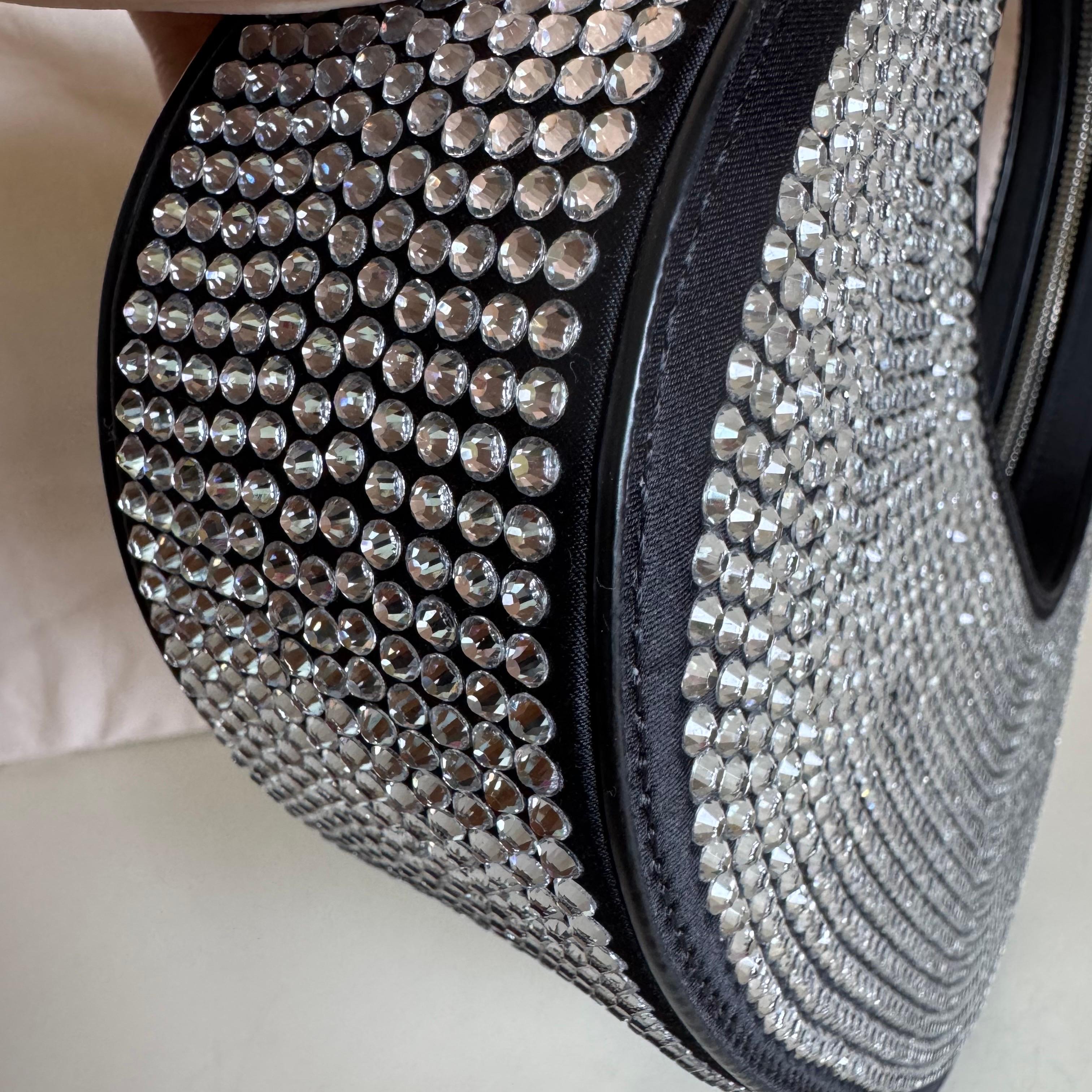 Borsa Coperni Mini Swipe impreziosita da cristalli, nera in vendita 8