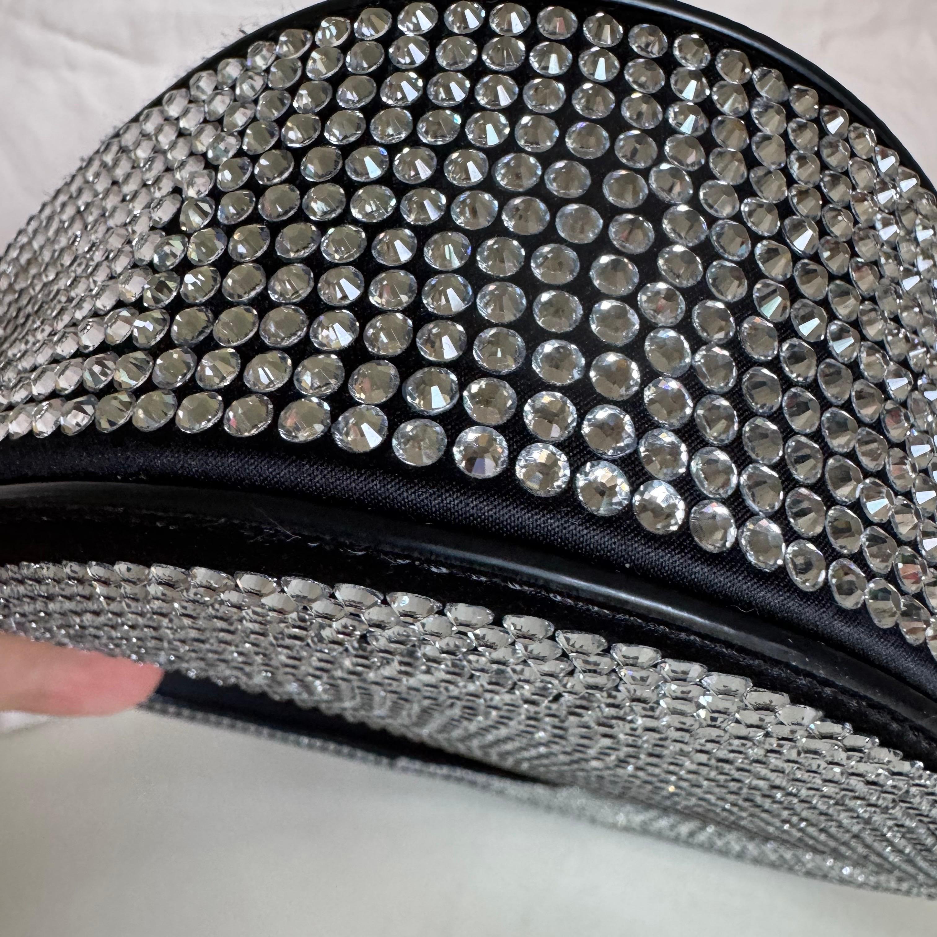 Borsa Coperni Mini Swipe impreziosita da cristalli, nera in vendita 9