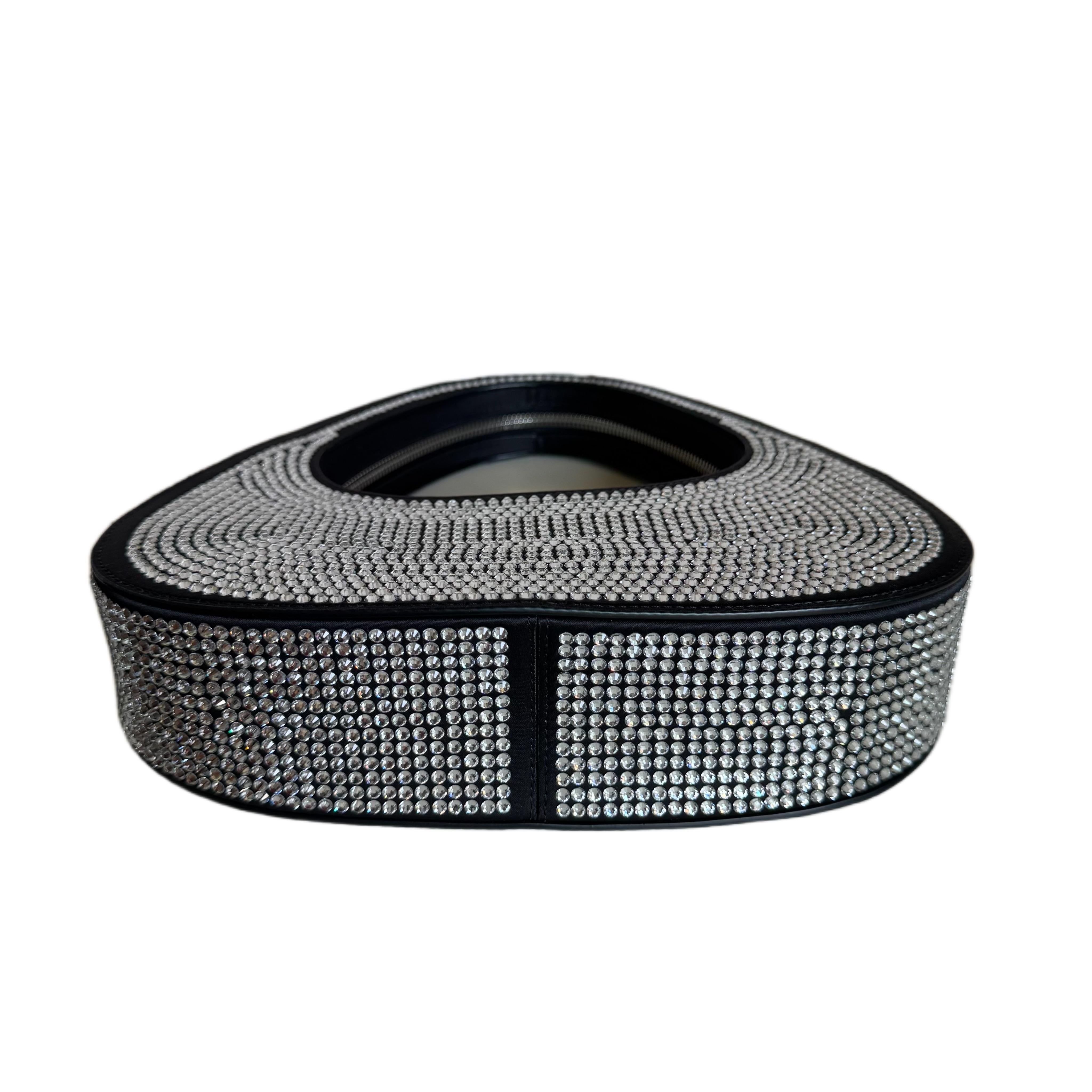 Borsa Coperni Mini Swipe impreziosita da cristalli, nera in vendita 2