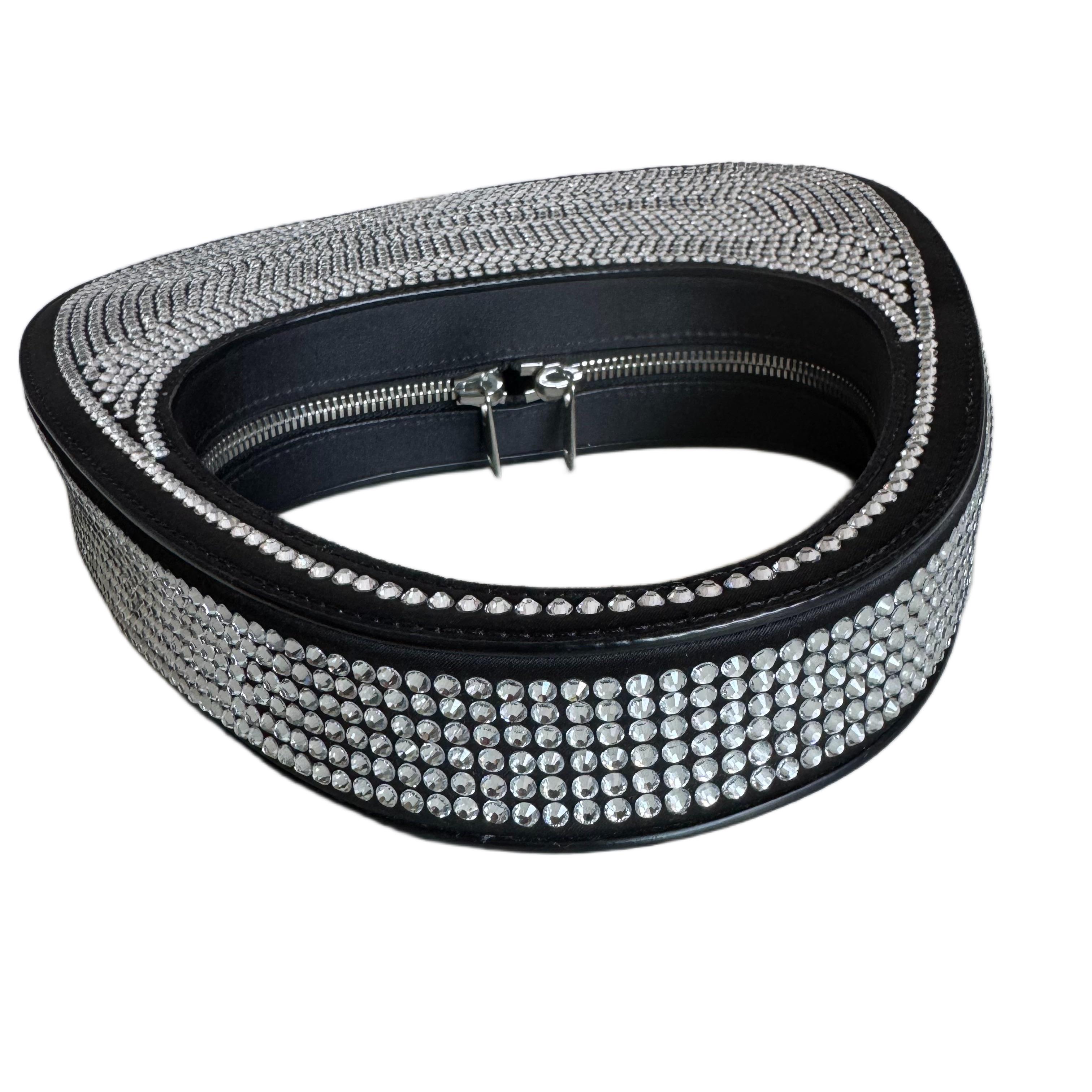 Borsa Coperni Mini Swipe impreziosita da cristalli, nera in vendita 3