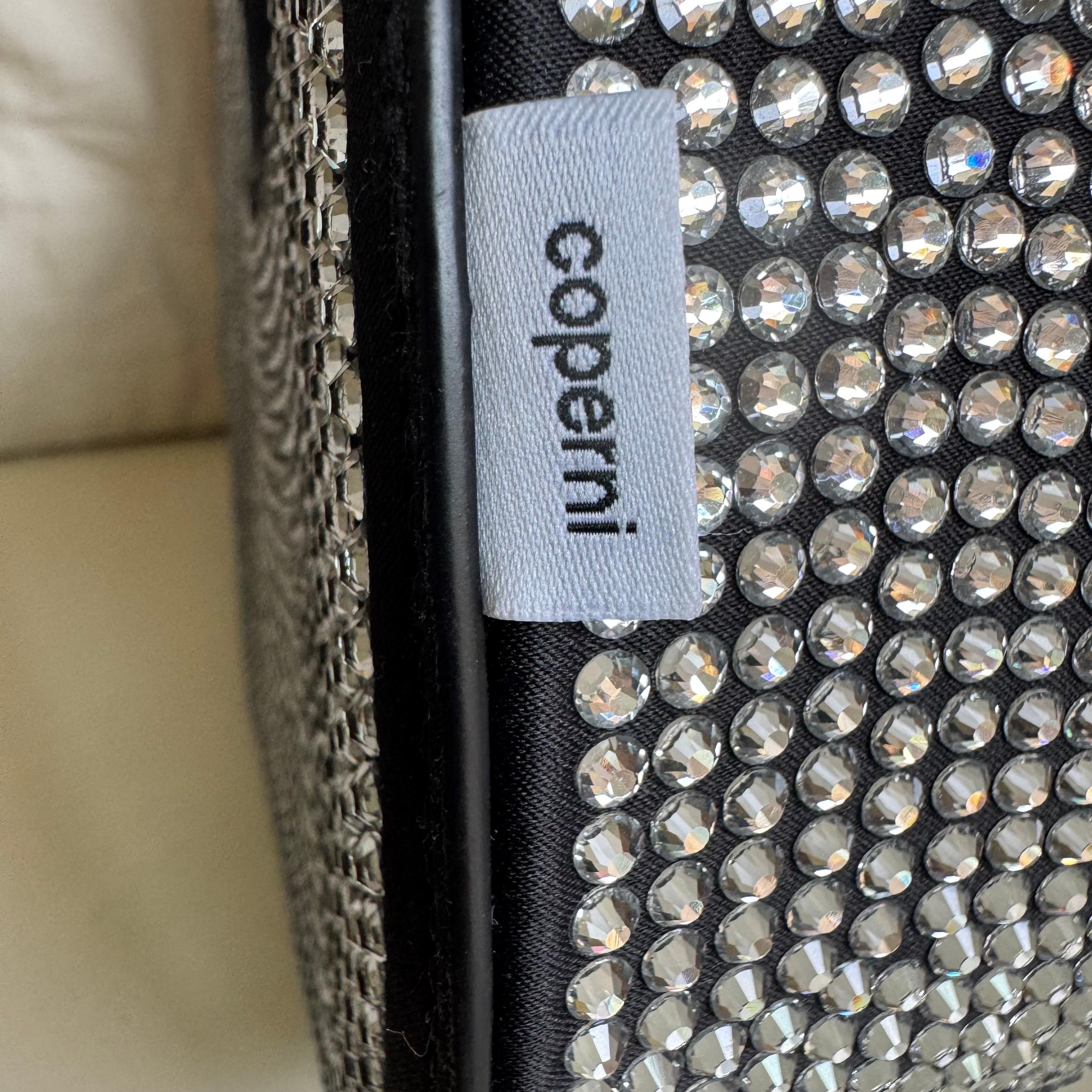 Borsa Coperni Mini Swipe impreziosita da cristalli, nera in vendita 4