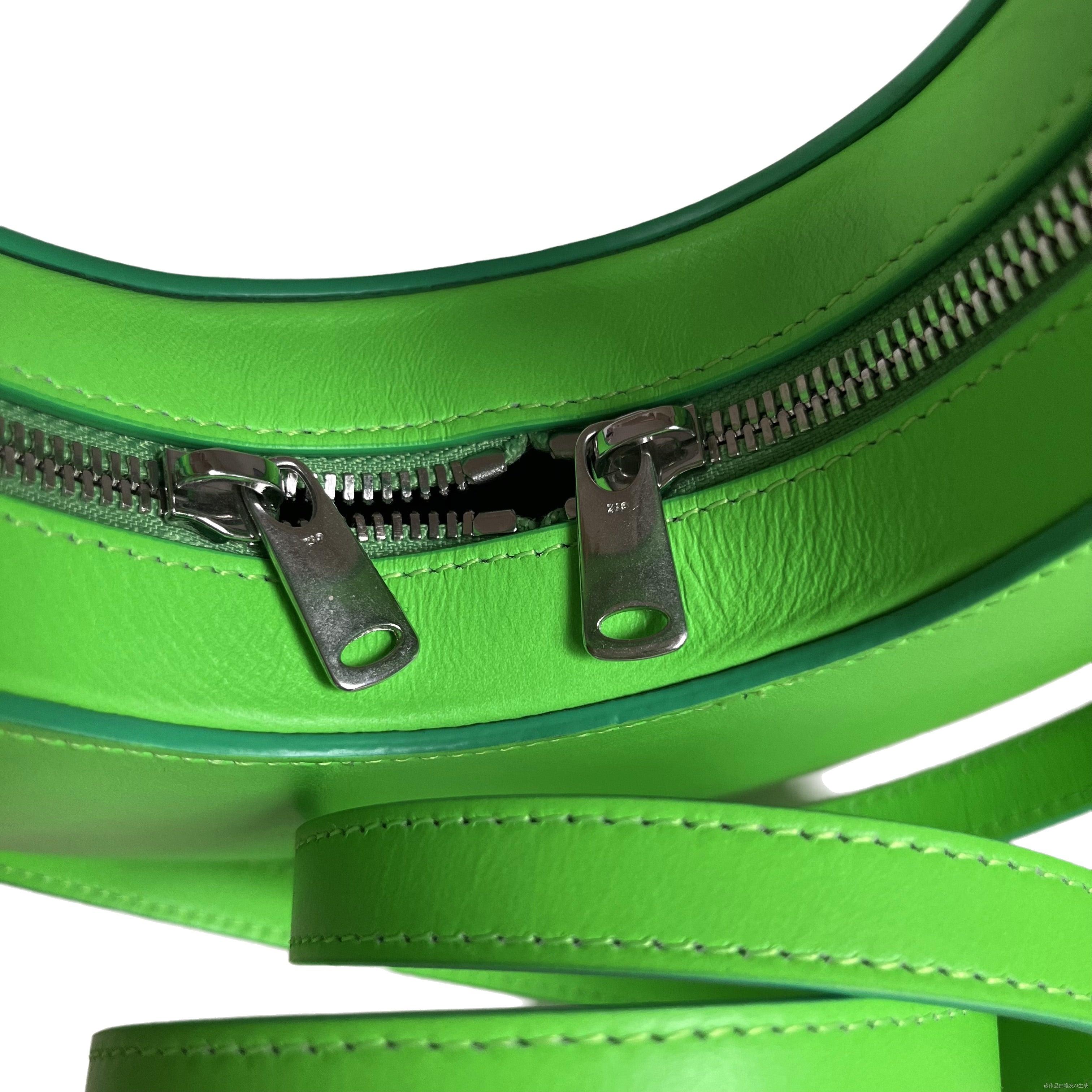 Coperni Mini Swipe Bag Neon Green Leather Bag with Strap For Sale 6