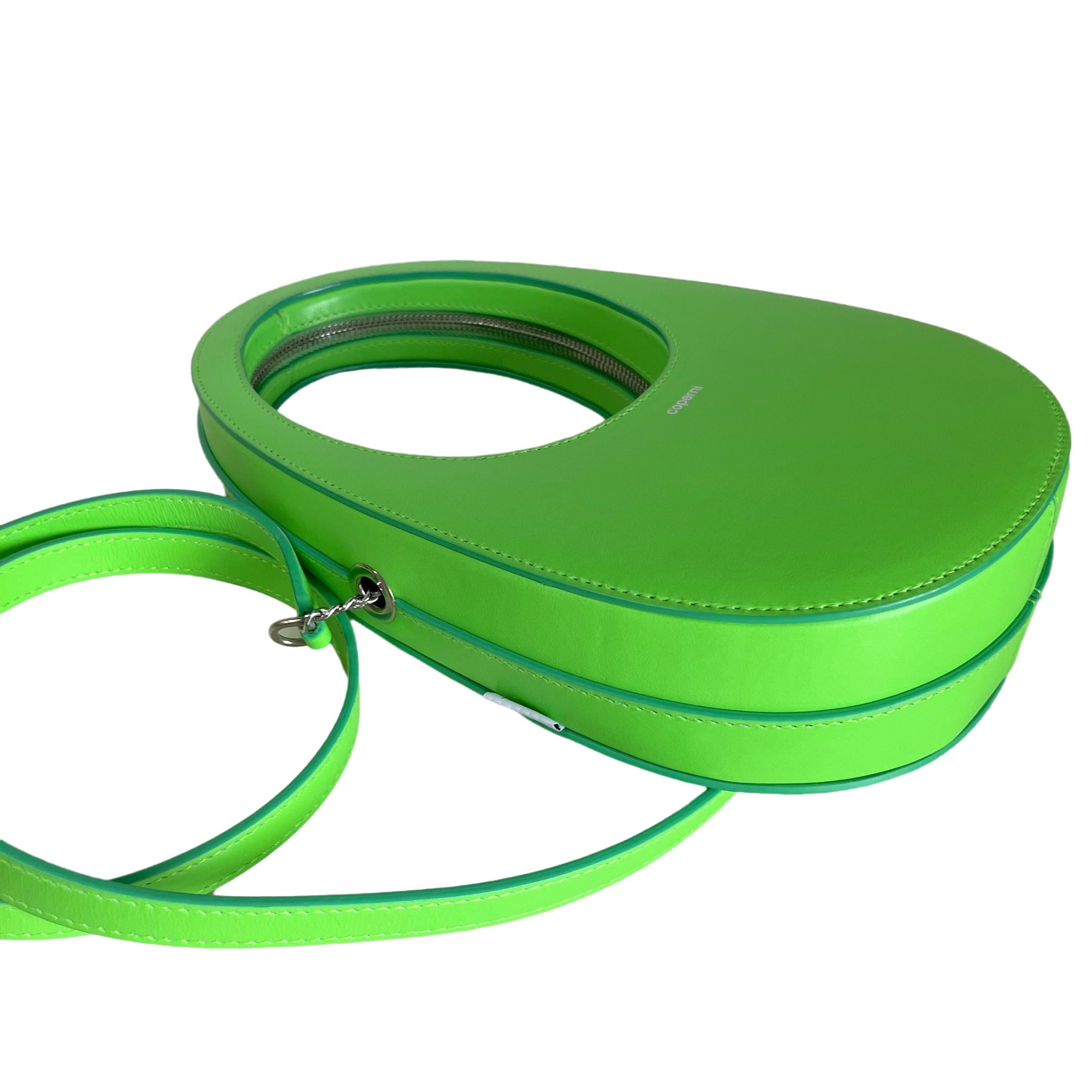 Women's Coperni Mini Swipe Bag Neon Green Leather Bag with Strap For Sale
