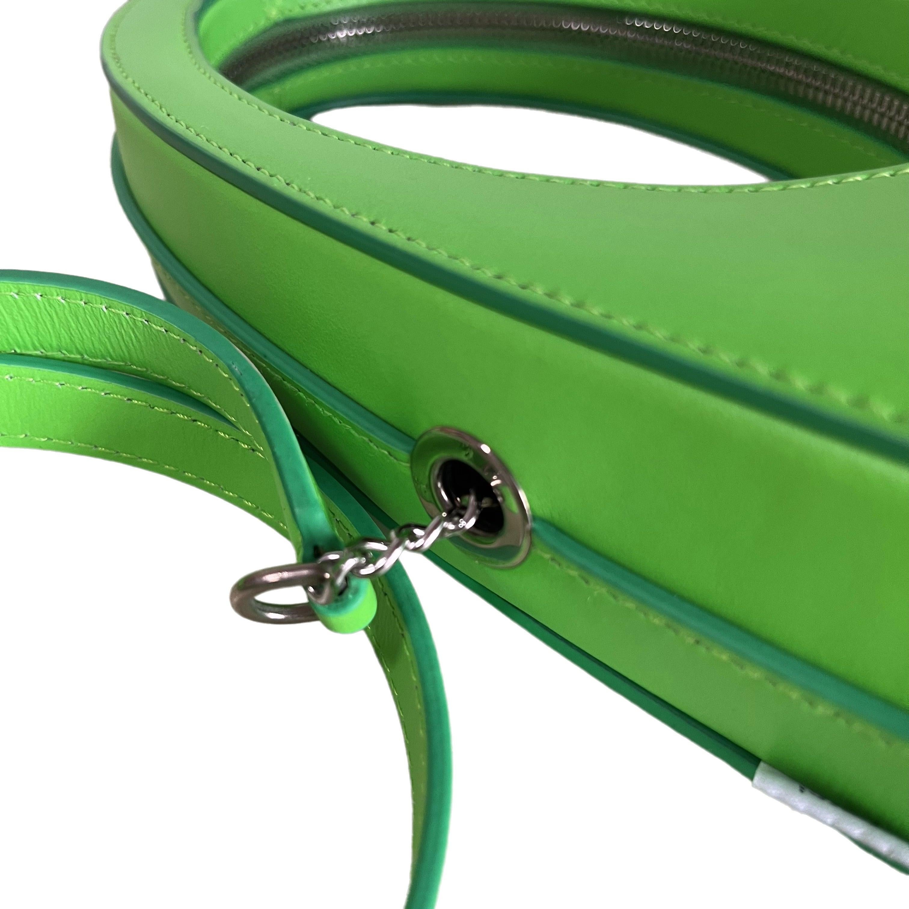 Coperni Mini Swipe Bag Neon Green Leather Bag with Strap For Sale 1