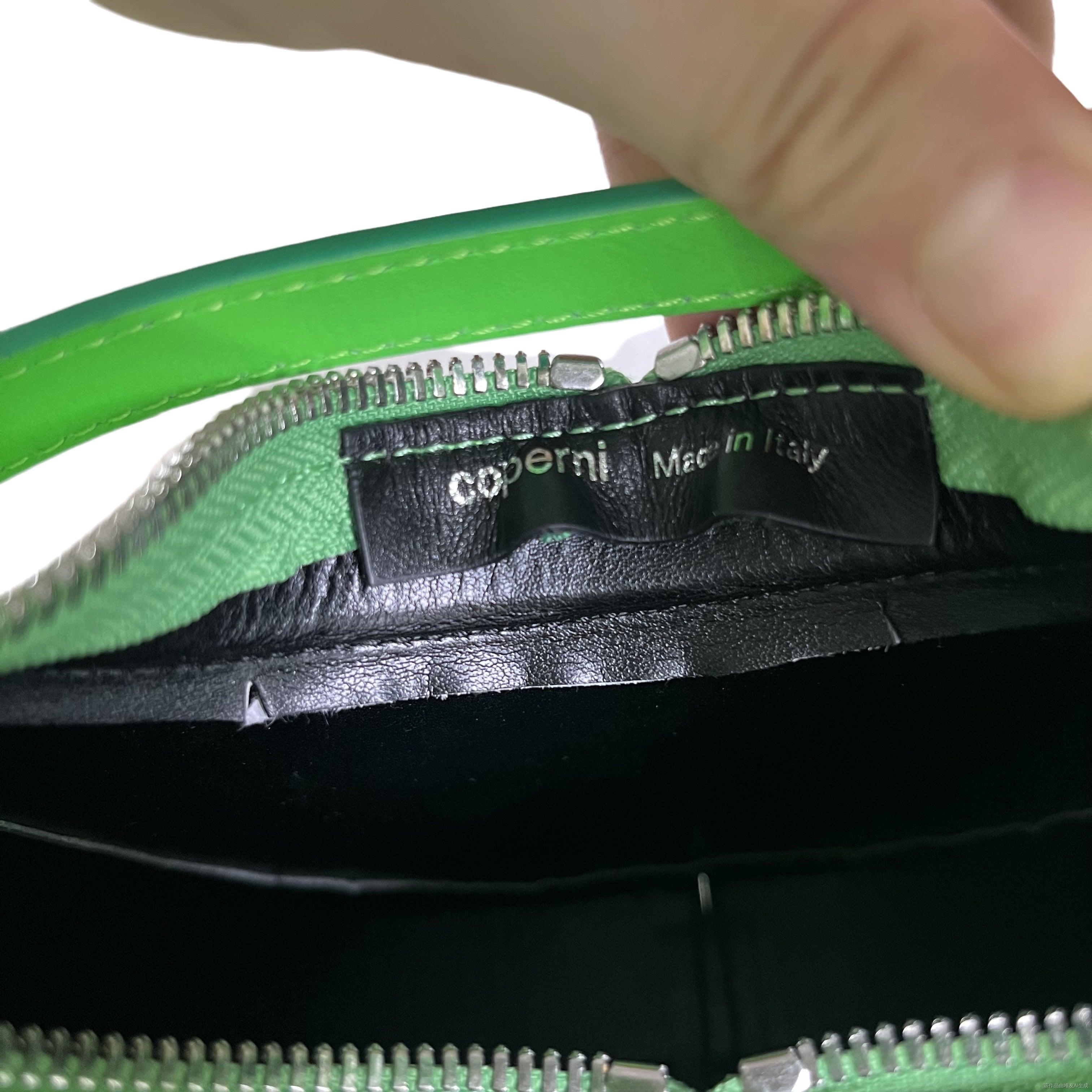 Coperni Mini Swipe Bag Neon Green Leather Bag with Strap For Sale 4