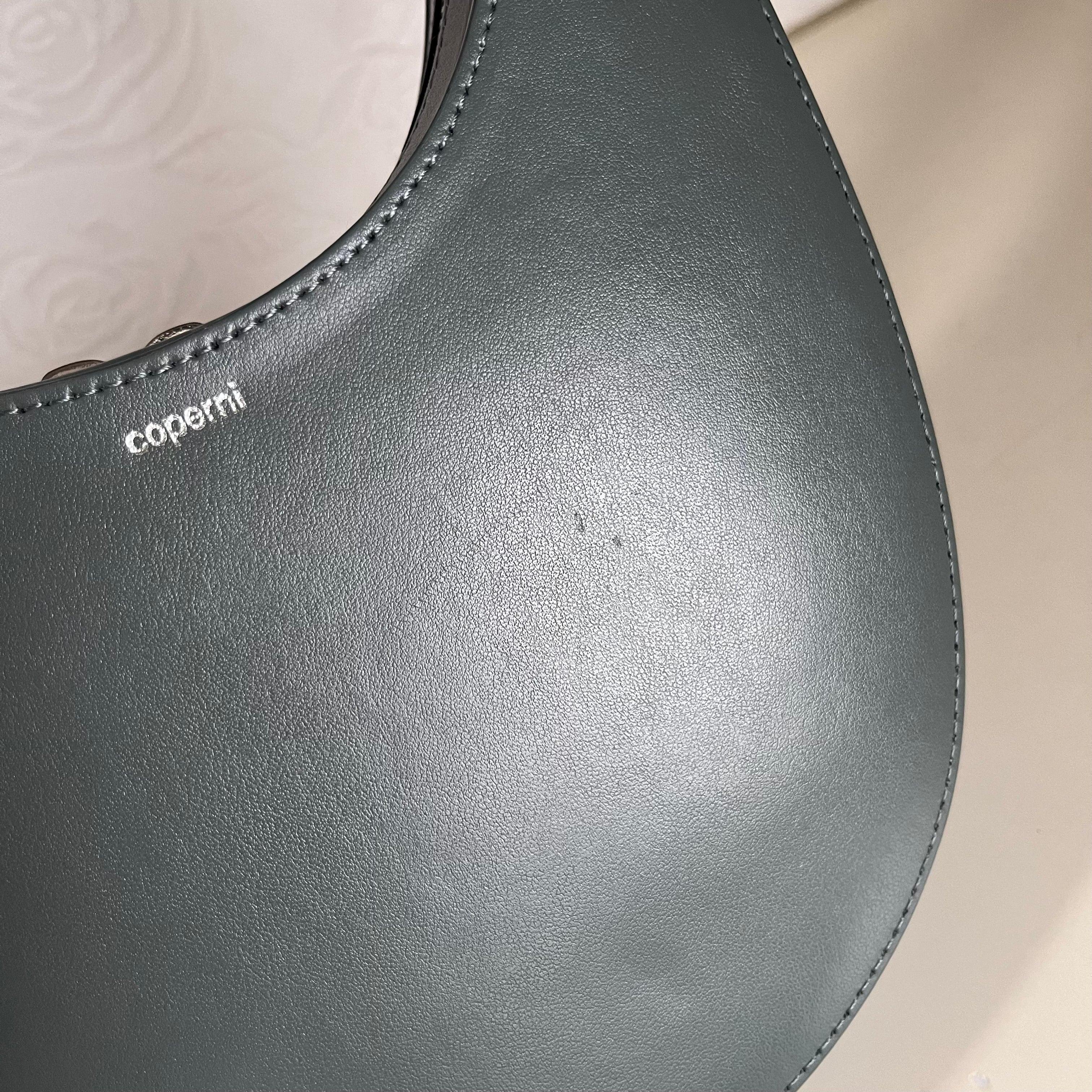 Coperni Swipe Bag Medium Stone Grey Leather Bag For Sale 8