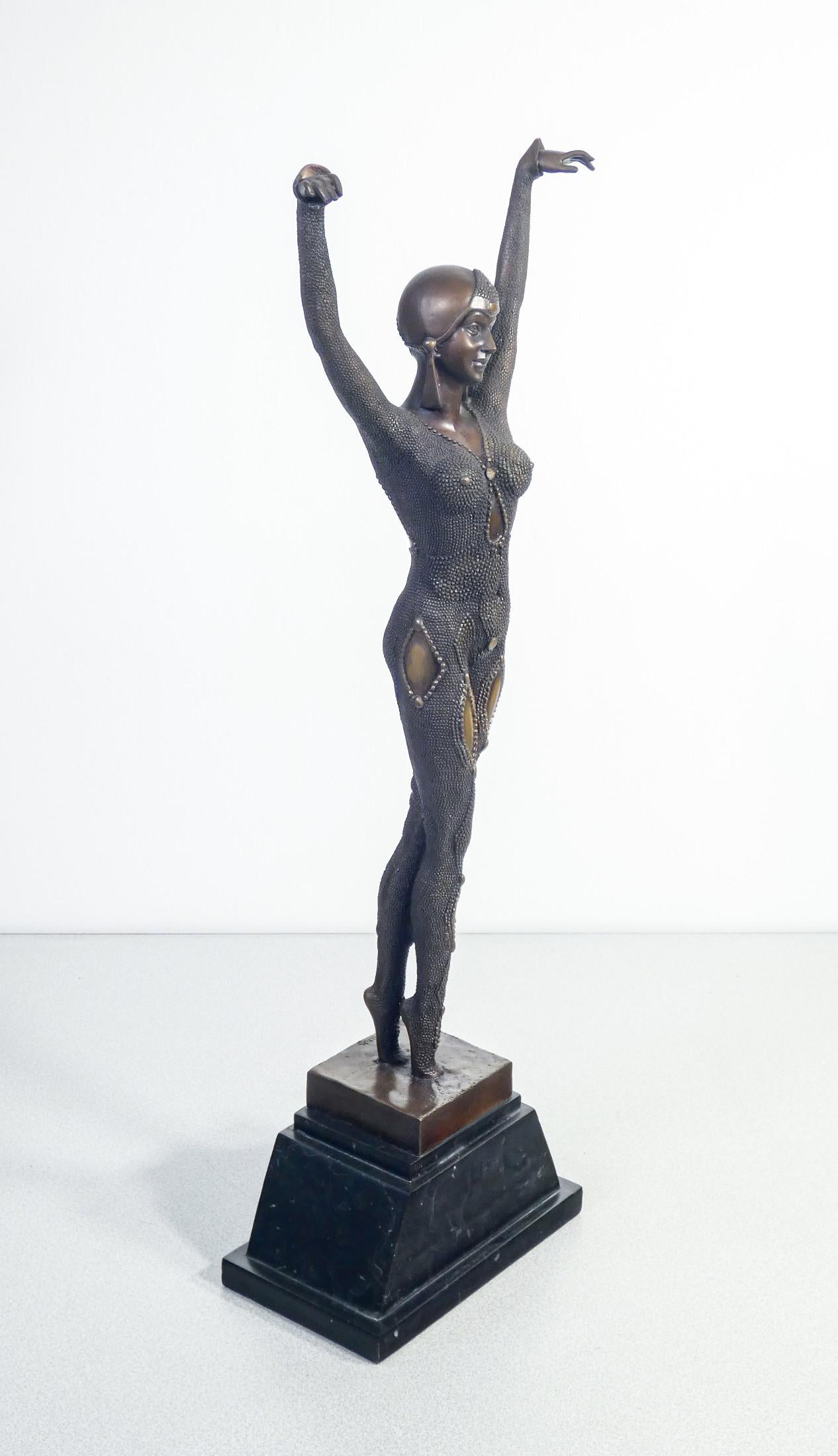 French Copy of sculpture by Demetre CHIPARUS, Dancer. Art Deco. Early 20th cent.