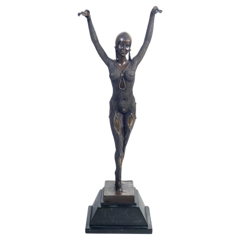 Bronze Art déco représentant une danseuse égyptienne d’après