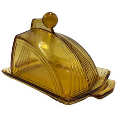 Couvre-fromage en verre Copier Leerdam 1930s Art Deco
