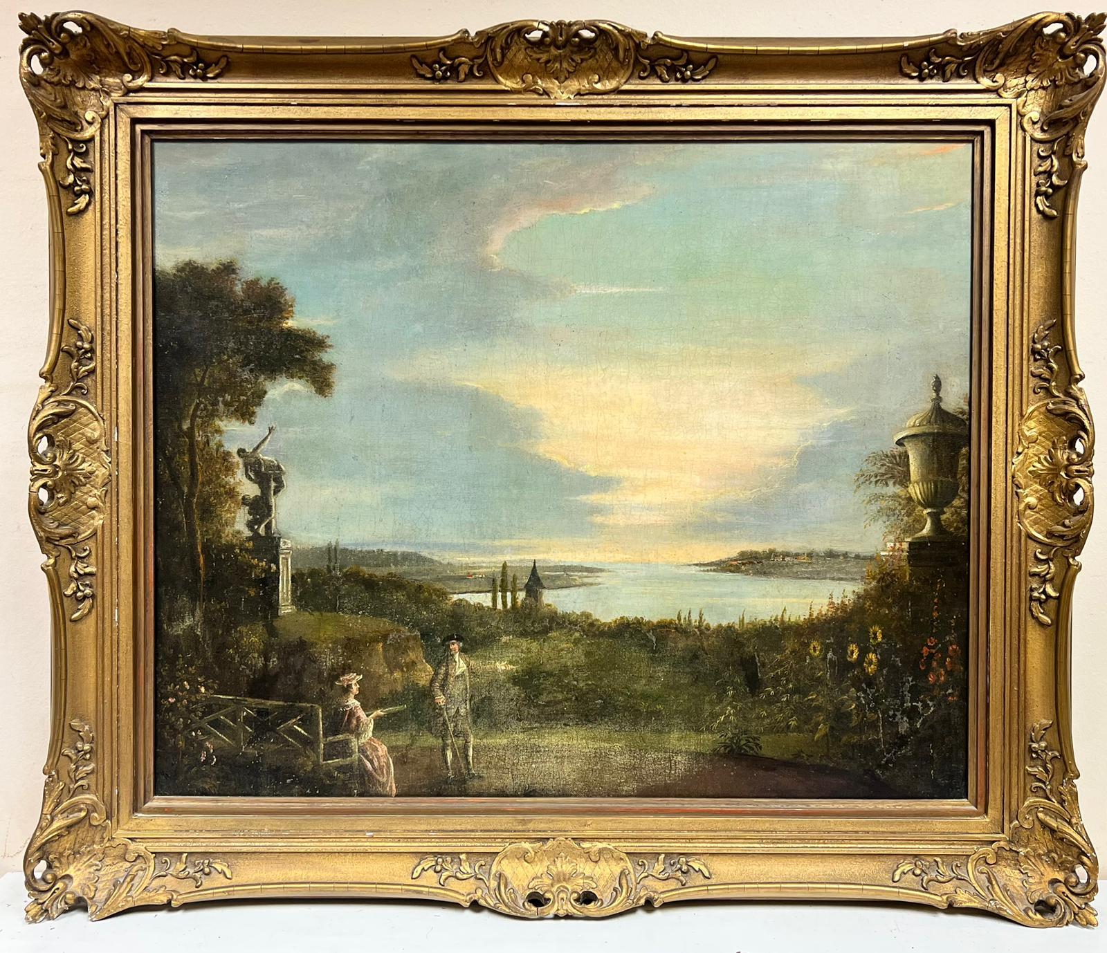Fine 18th Century Italianate Landscape Garden Classical Ornaments and Figures - Painting by Coplestone Warre Bampfylde