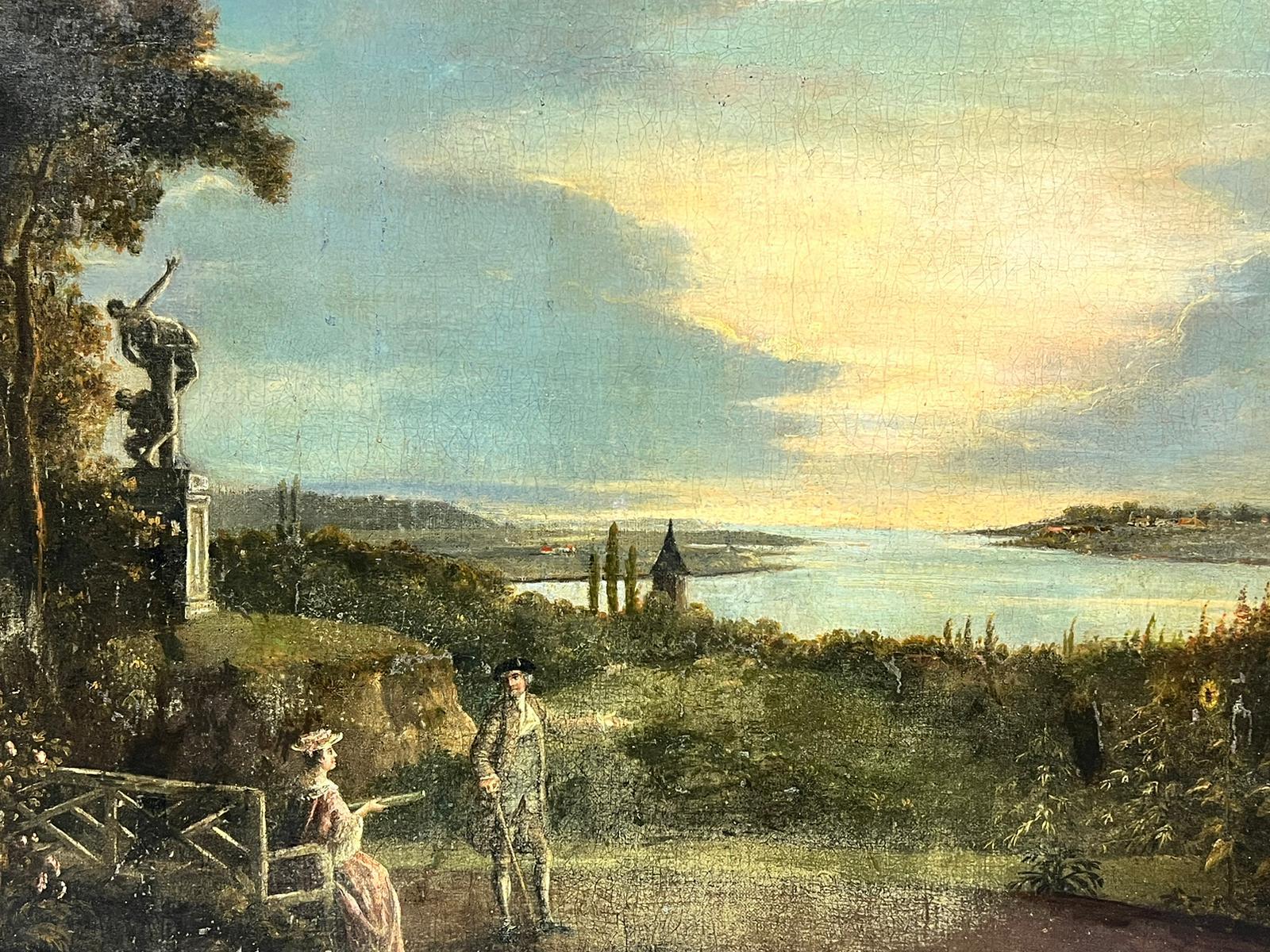 Klassische italienische Landschafts- und Gartenornamente und Figuren aus dem 18. Jahrhundert (Alte Meister), Painting, von Coplestone Warre Bampfylde