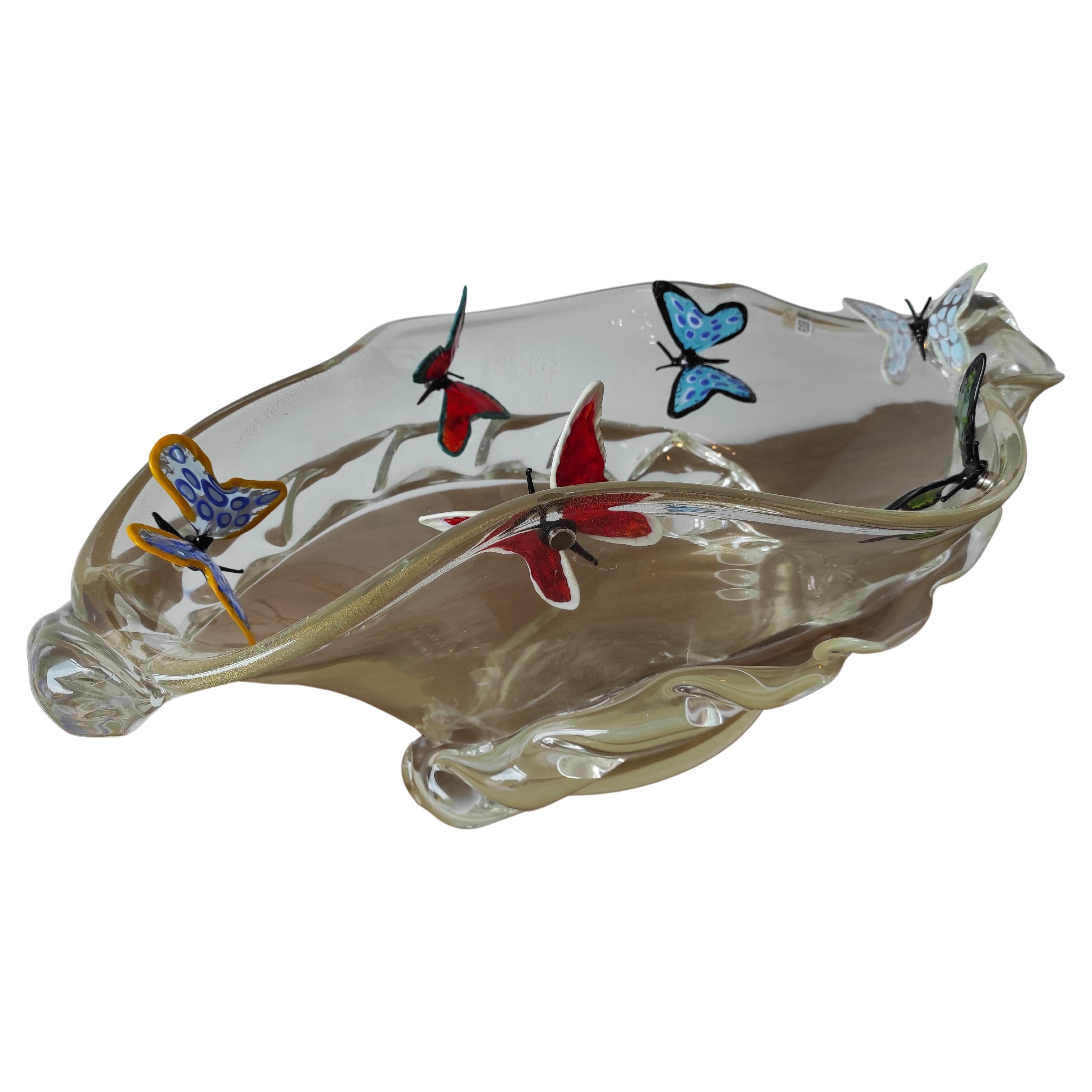 Murano blown glass butterfly cup