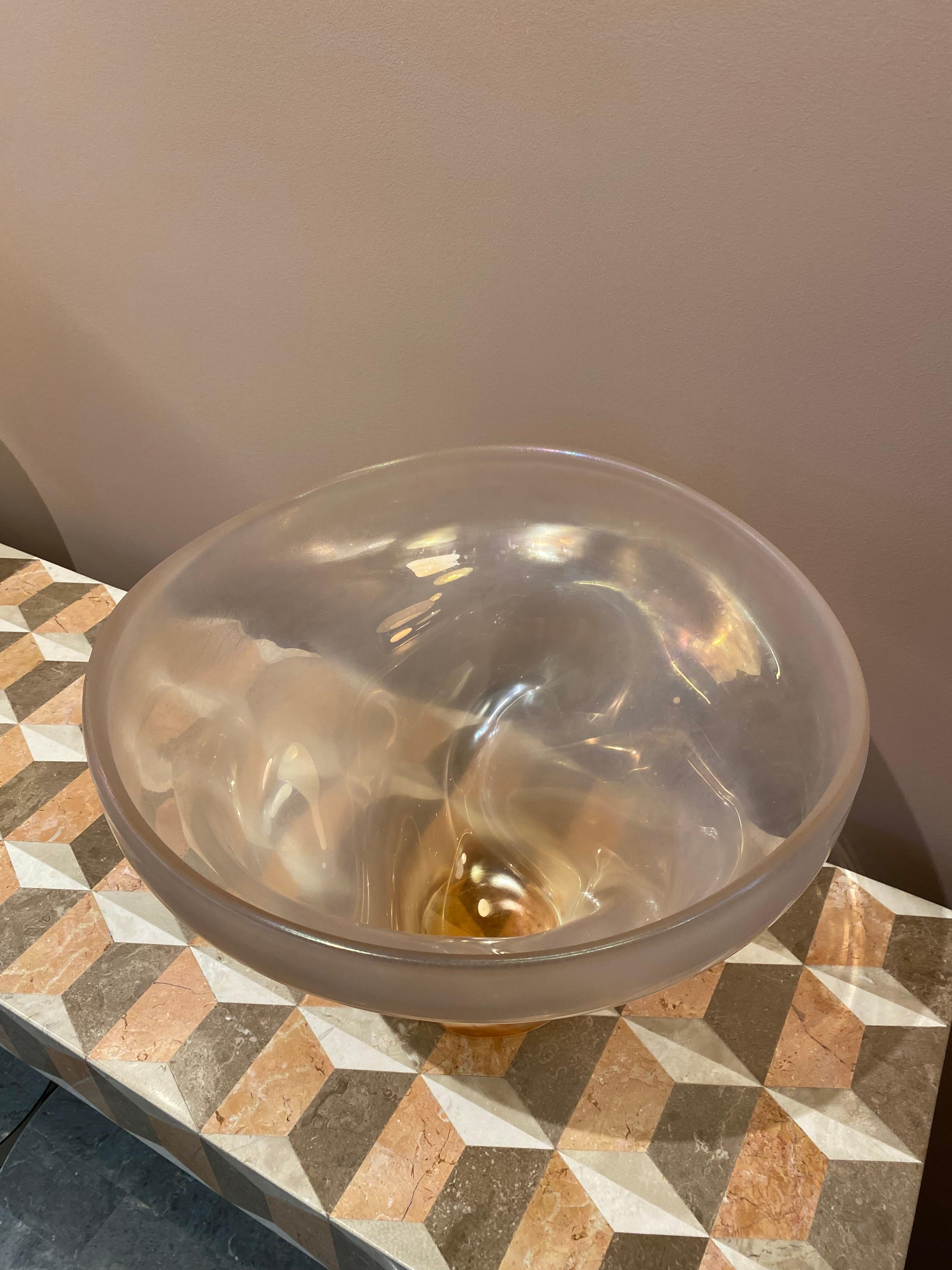 Italian Coppa Handblown Murano Glass Vase For Sale