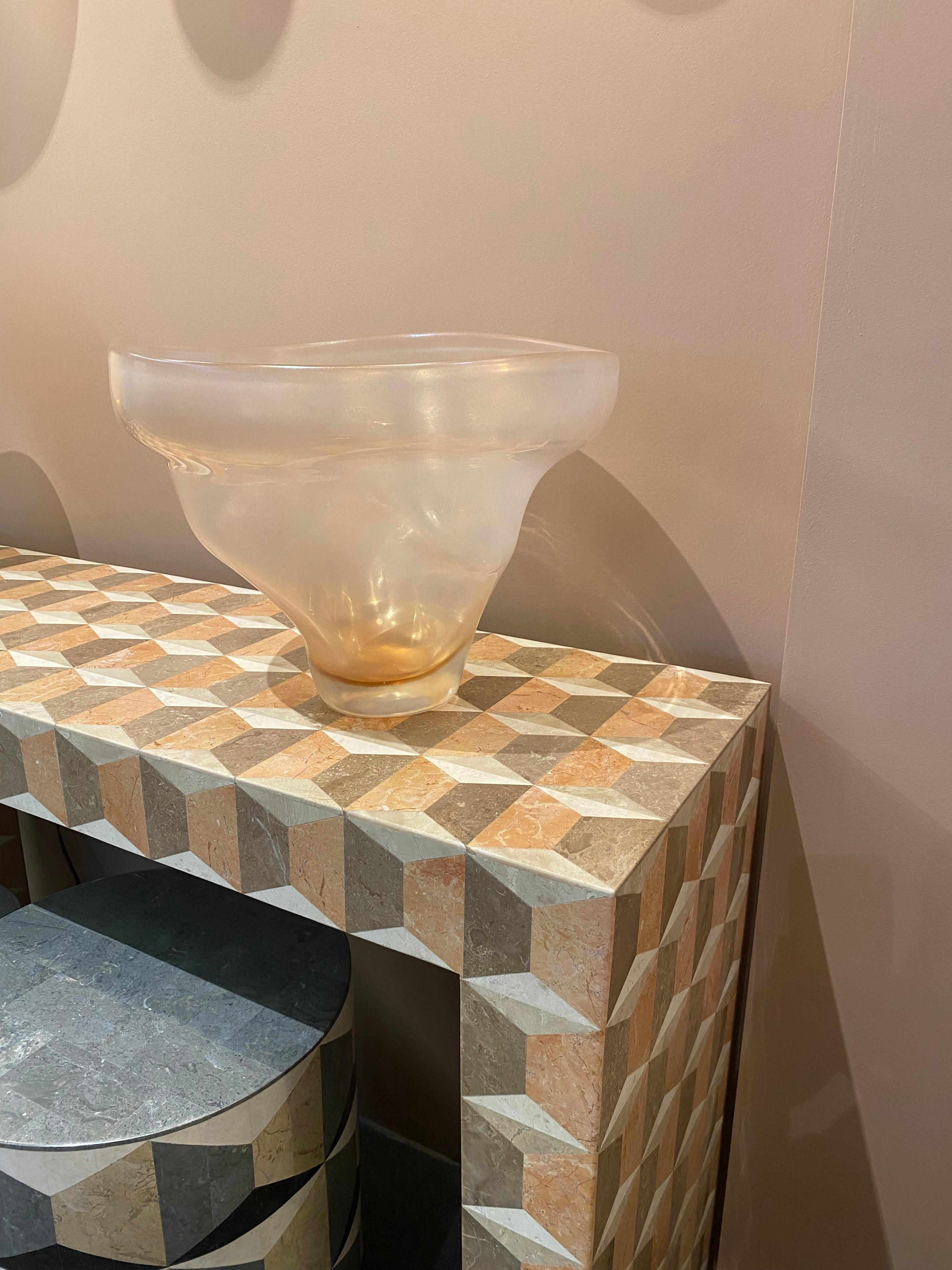 Contemporary Coppa Handblown Murano Glass Vase For Sale