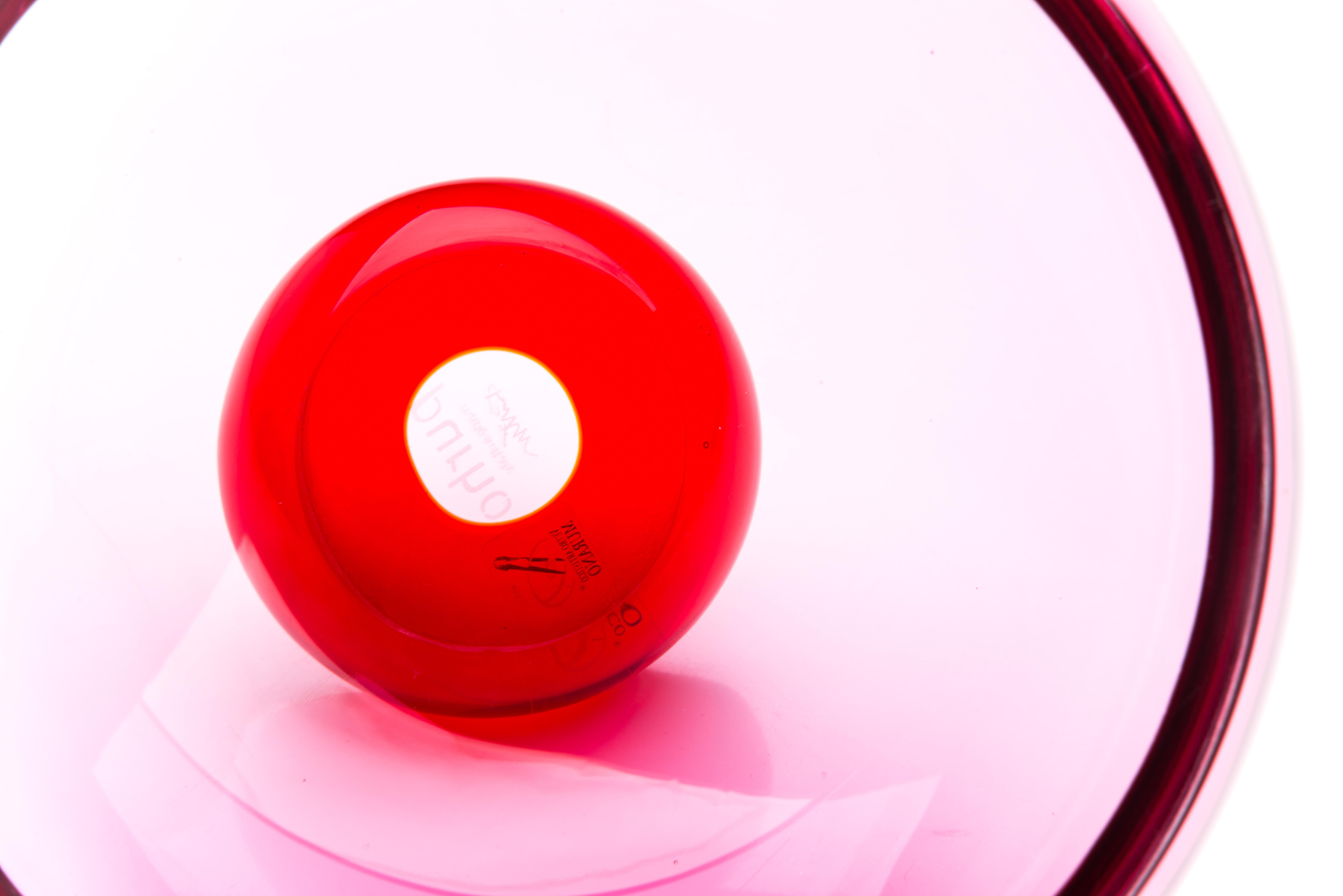 Fatto a mano Coppa del XXI secolo Karim Rashid Ciotola in vetro di Murano trasparente Vari colori in vendita