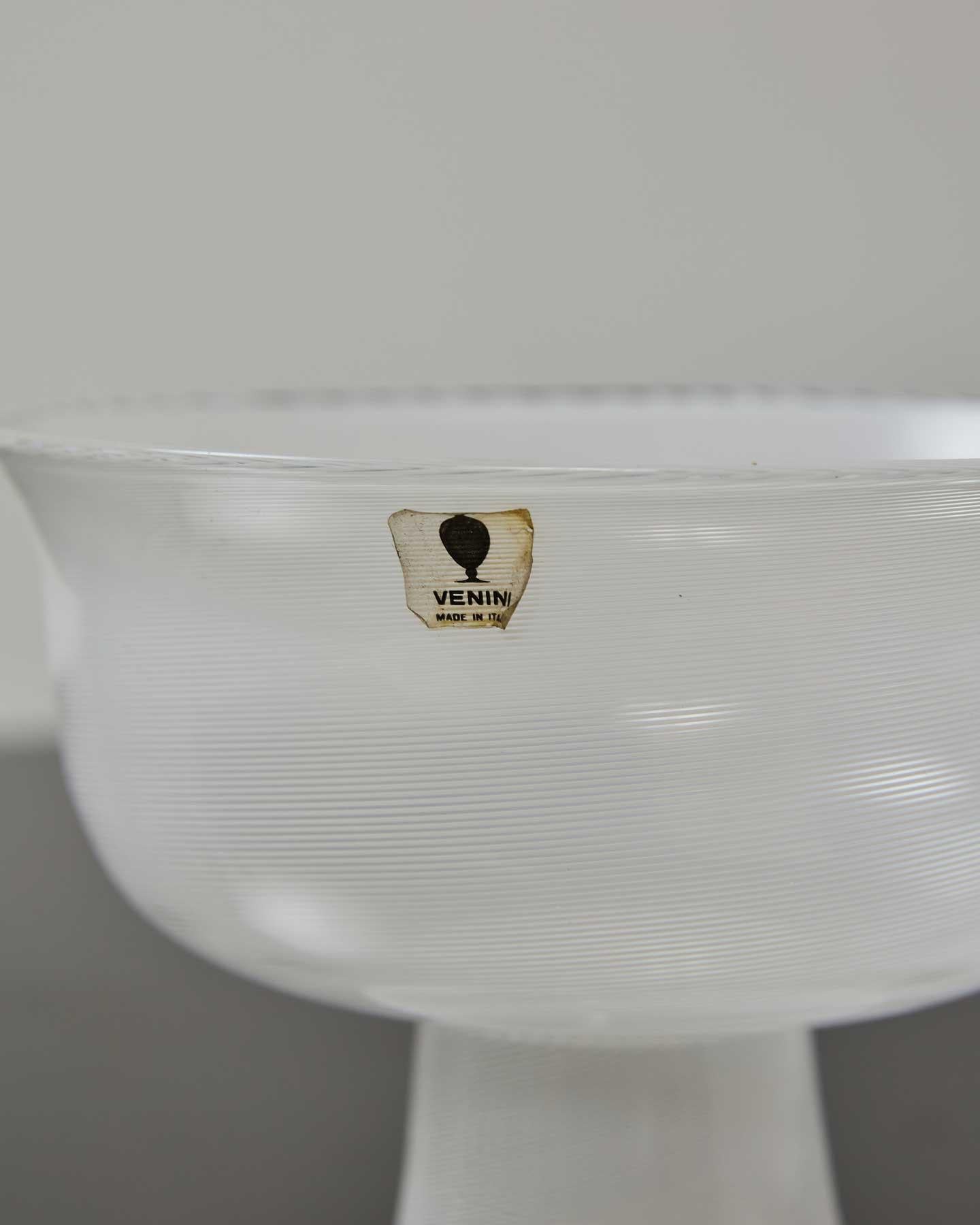 Mid-Century moderno Coppa in vetro di Murano design Tapio Wirkkala per Venini, anni '70 in vendita