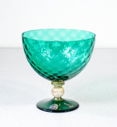 Polychrome blown glass cup from Murano signed CENEDESE. Italy, 1940s/50s