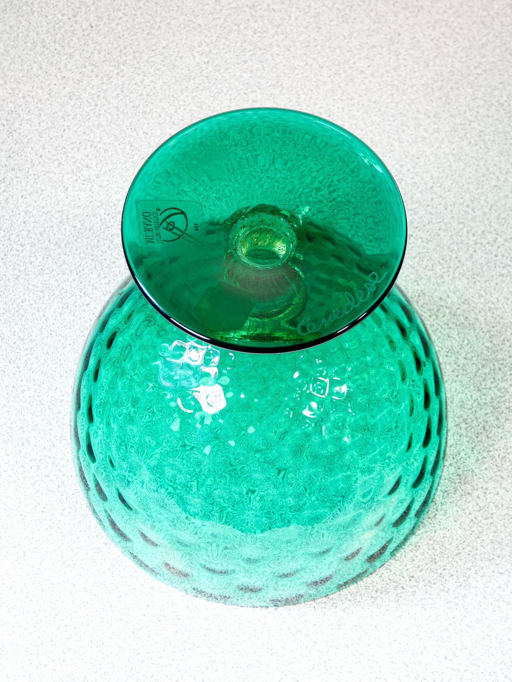 Glass Polychrome blown glass cup from Murano signed CENEDESE. Italy, 1940s/50s For Sale