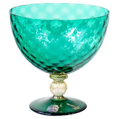Polychrome blown glass cup from Murano signed CENEDESE. Italy, 1940s/50s