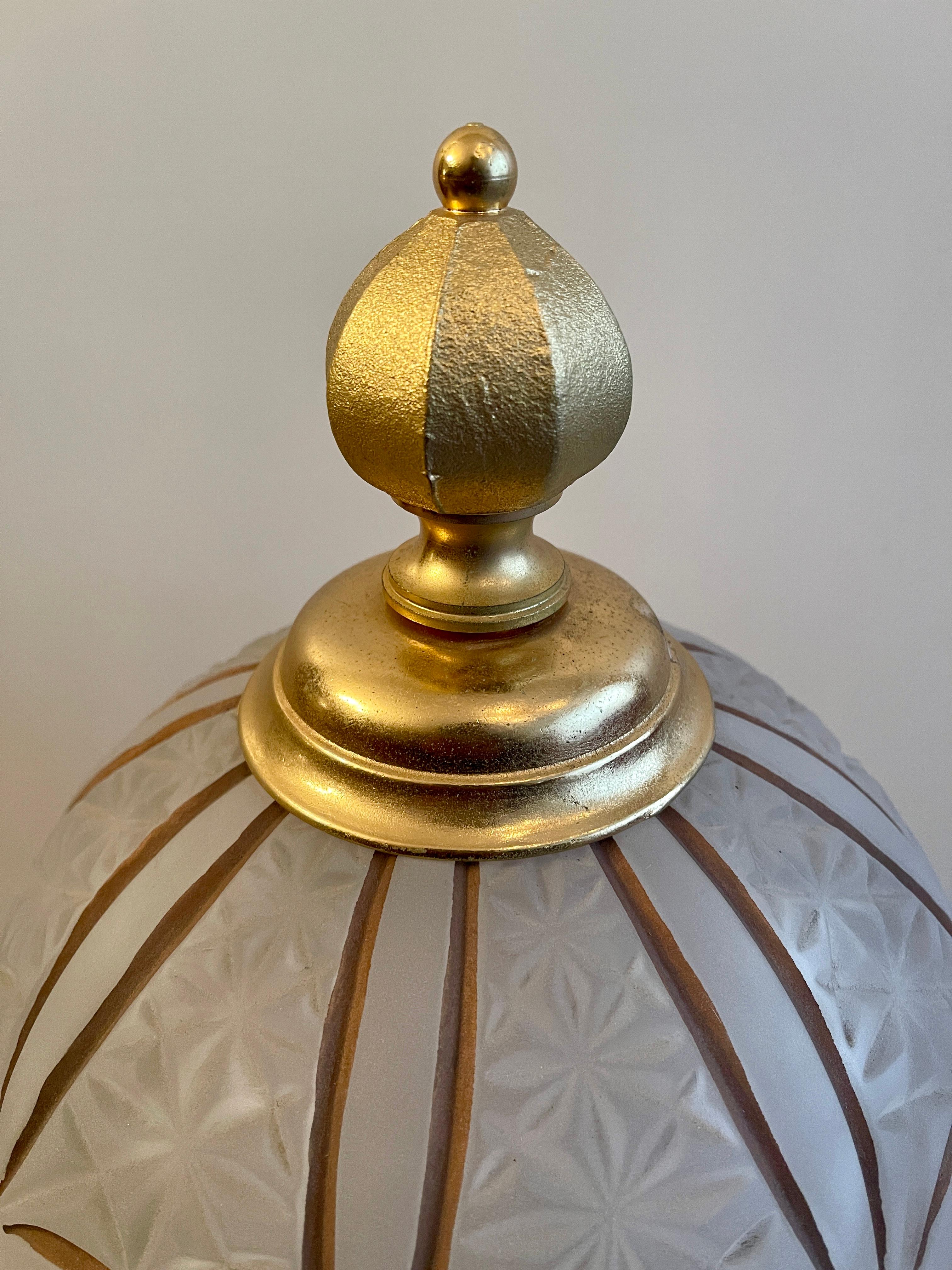 Copa italiana de vidrio ahumado y bronce dorado Años 80 Belle Époque en venta